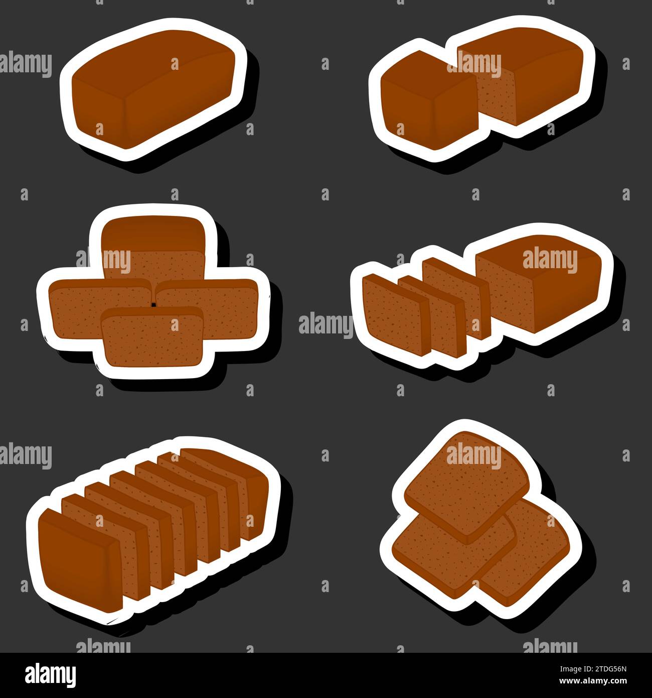 Illustrazione a tema di un delizioso e gustoso pane cotto in casa composto da vari ingredienti, pane di cereali freschi da forno con vari tipi di pane Illustrazione Vettoriale