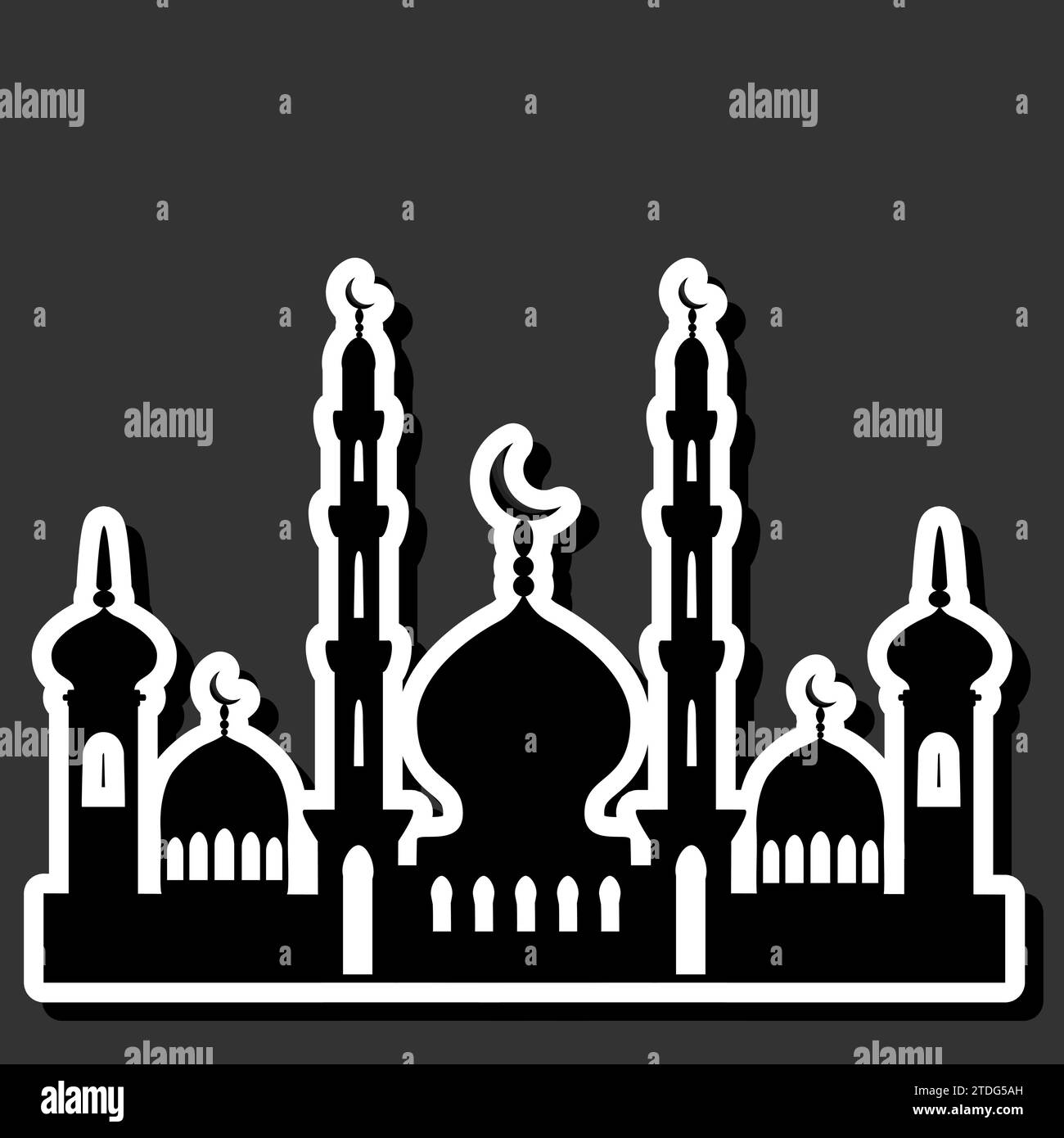 Splendida illustrazione a colori sul tema delle festività annuali del Ramadan Illustrazione Vettoriale