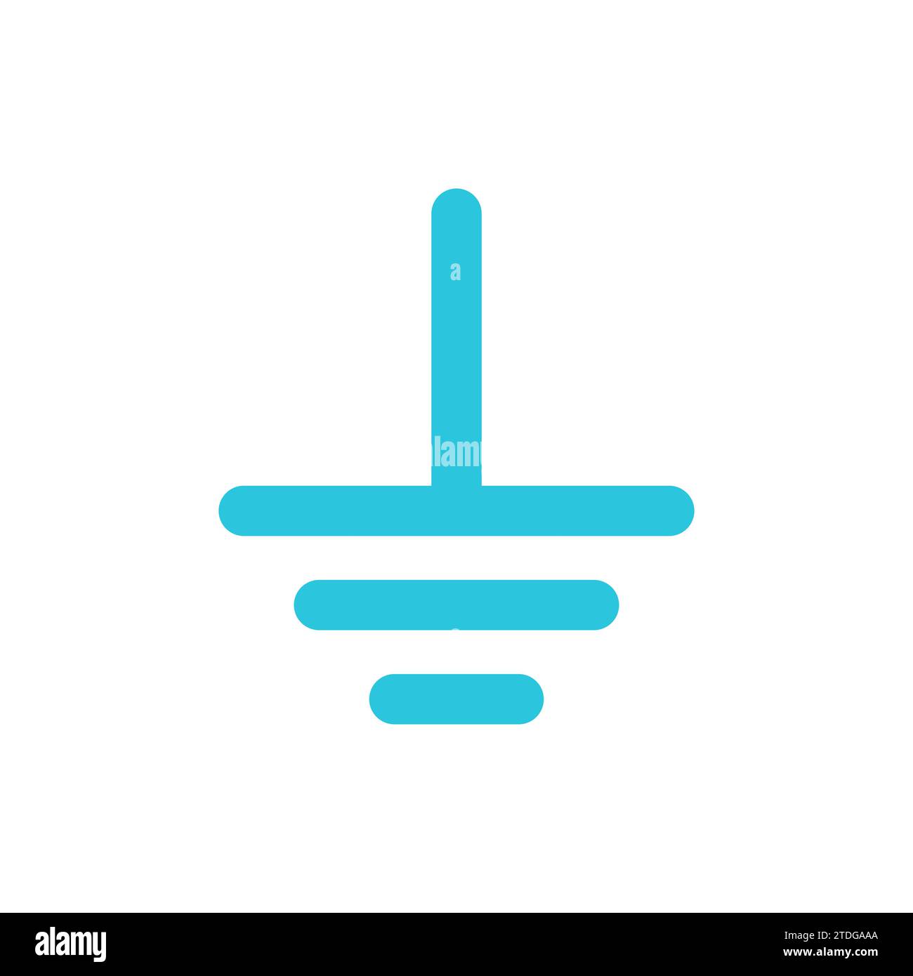 Messa a terra, simbolo elettrico messa a terra. Dal set di icone blu. Illustrazione Vettoriale