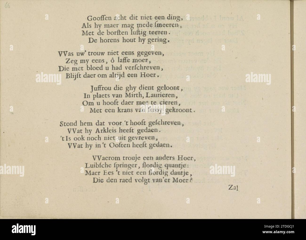 Wagen song, pagina 4, 1641 Wagen song on Seven pages: Page 4. Quattro quartine in olandese. La rivista fa parte di un album. Carta da lettere Amsterdam che stampa la canzone di Wagen su sette pagine: Pagina 4. Quattro quartine in olandese. La rivista fa parte di un album. Stampa di carta da lettera Amsterdam Foto Stock