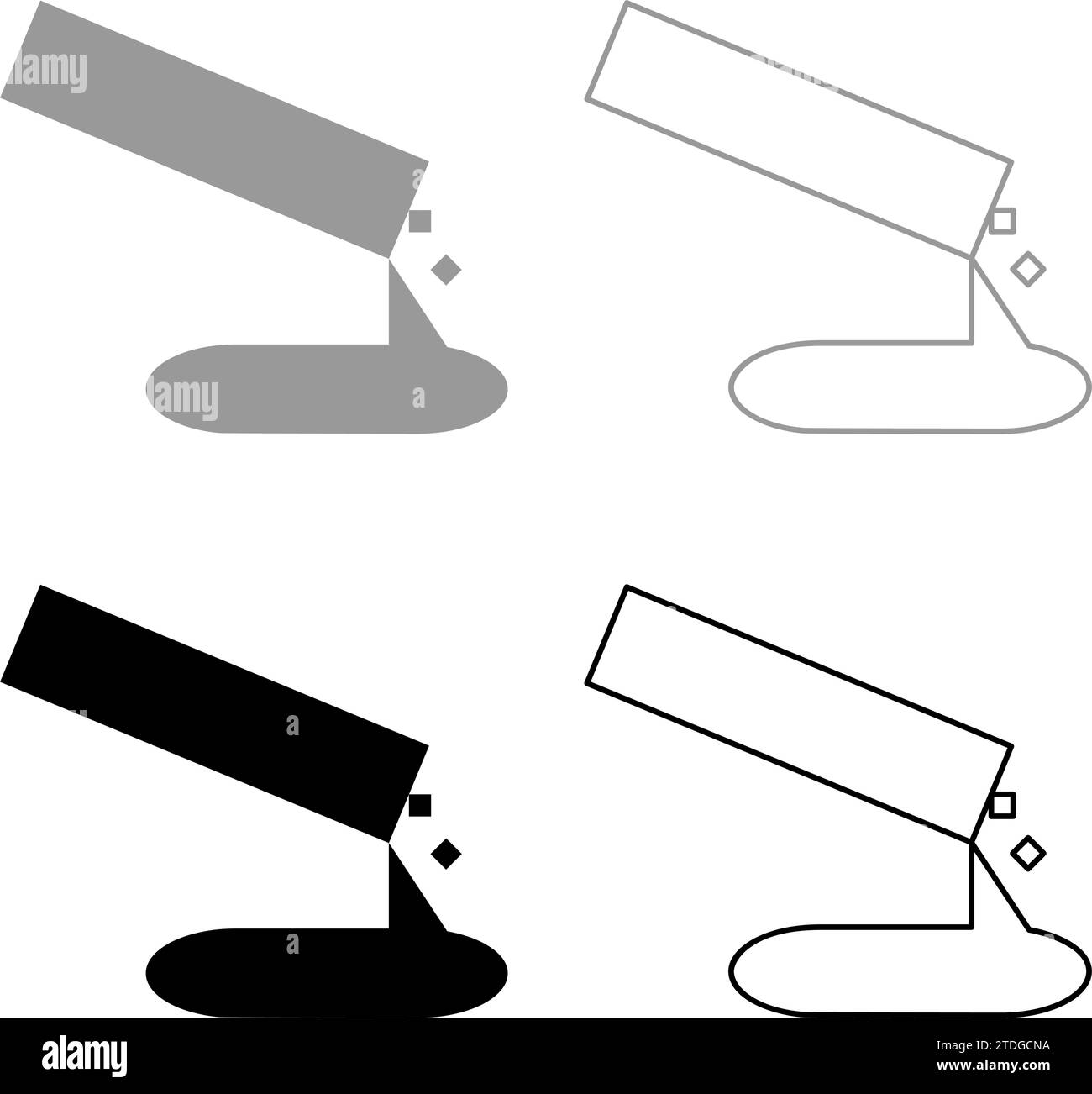 Icona del set di colata in calcestruzzo grigio nero illustrazione vettoriale immagine riempimento semplice contorno linea contorno sottile piatto Illustrazione Vettoriale