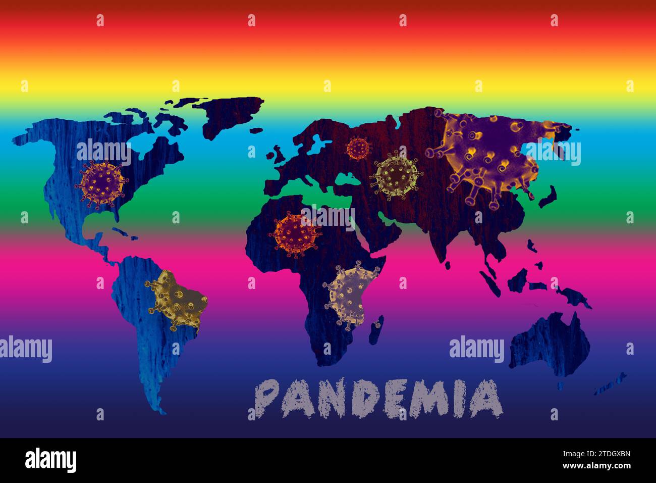 COVID-19 infezione da coronavirus poster di allerta globale per il rischio pandemico Foto Stock