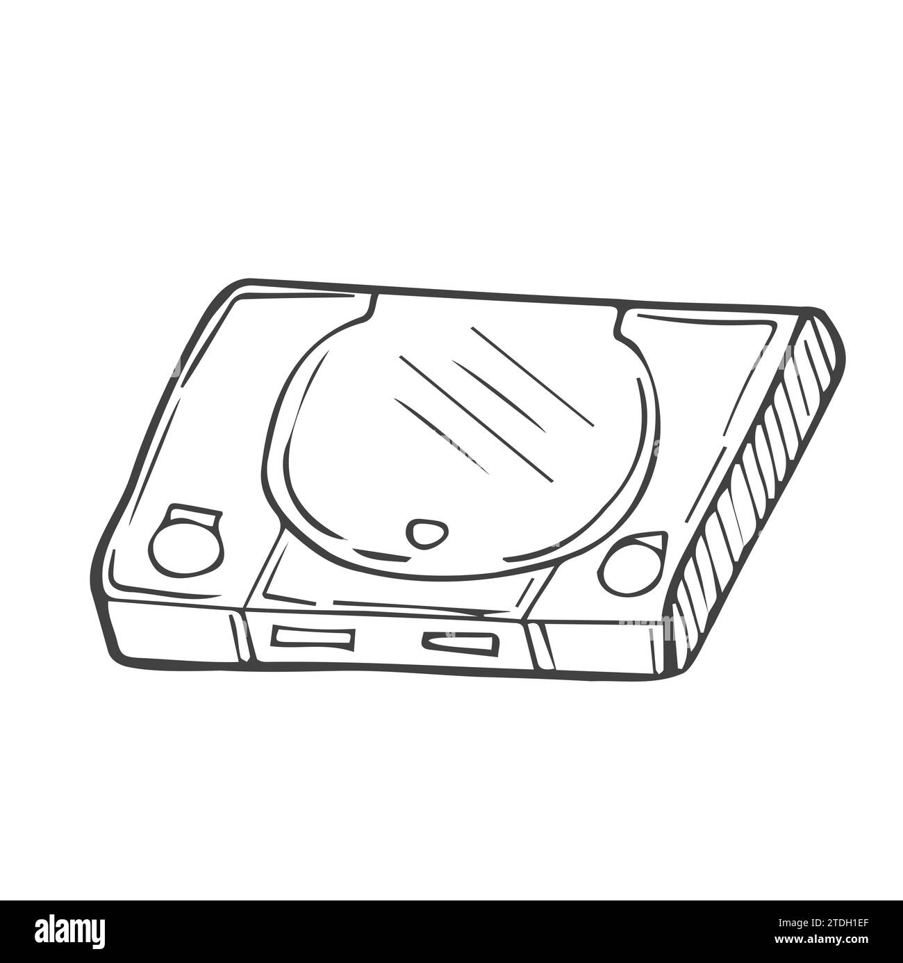 Illustrazione dello schizzo dell'icona della console di Doodle. Vecchia tecnologia Vector Graphic pittogramma simbolo clip Art. Illustrazione Vettoriale