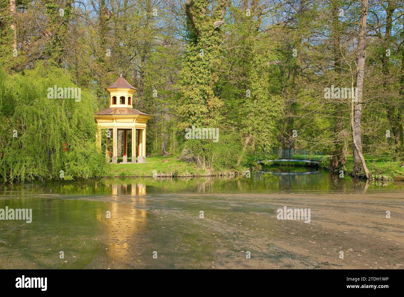 Parco del castello di Jahnishausen Foto Stock