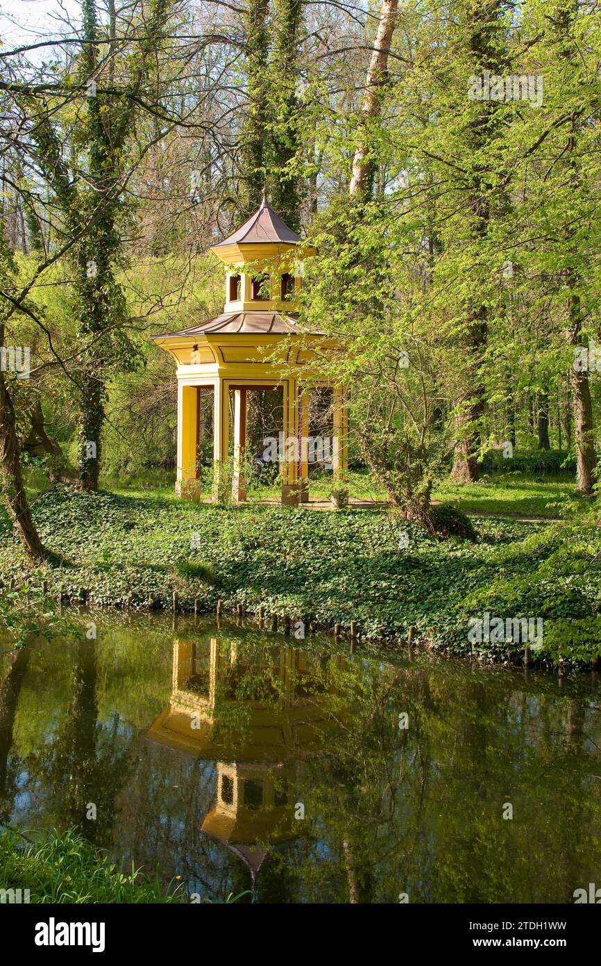 Parco del castello di Jahnishausen Foto Stock