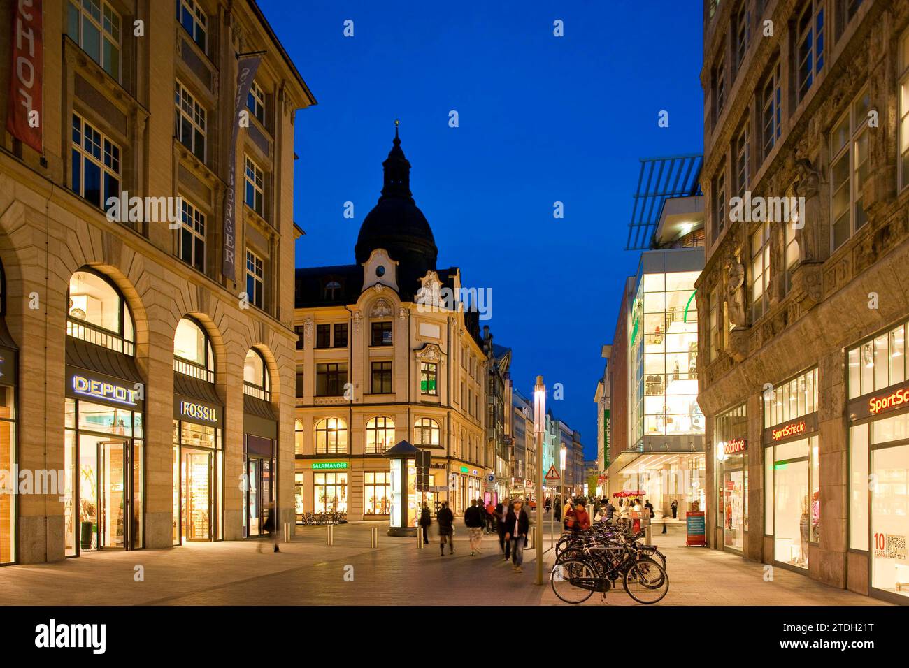 Grimmaische Strasse a Lipsia è una famosa strada dello shopping nel centro della città Foto Stock