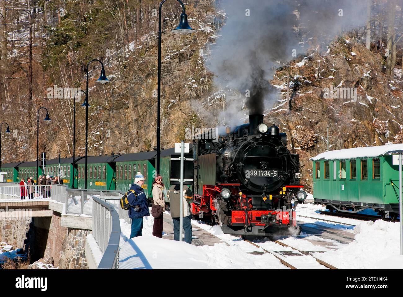 Piccola ferrovia nel Rabenauer Grund Foto Stock