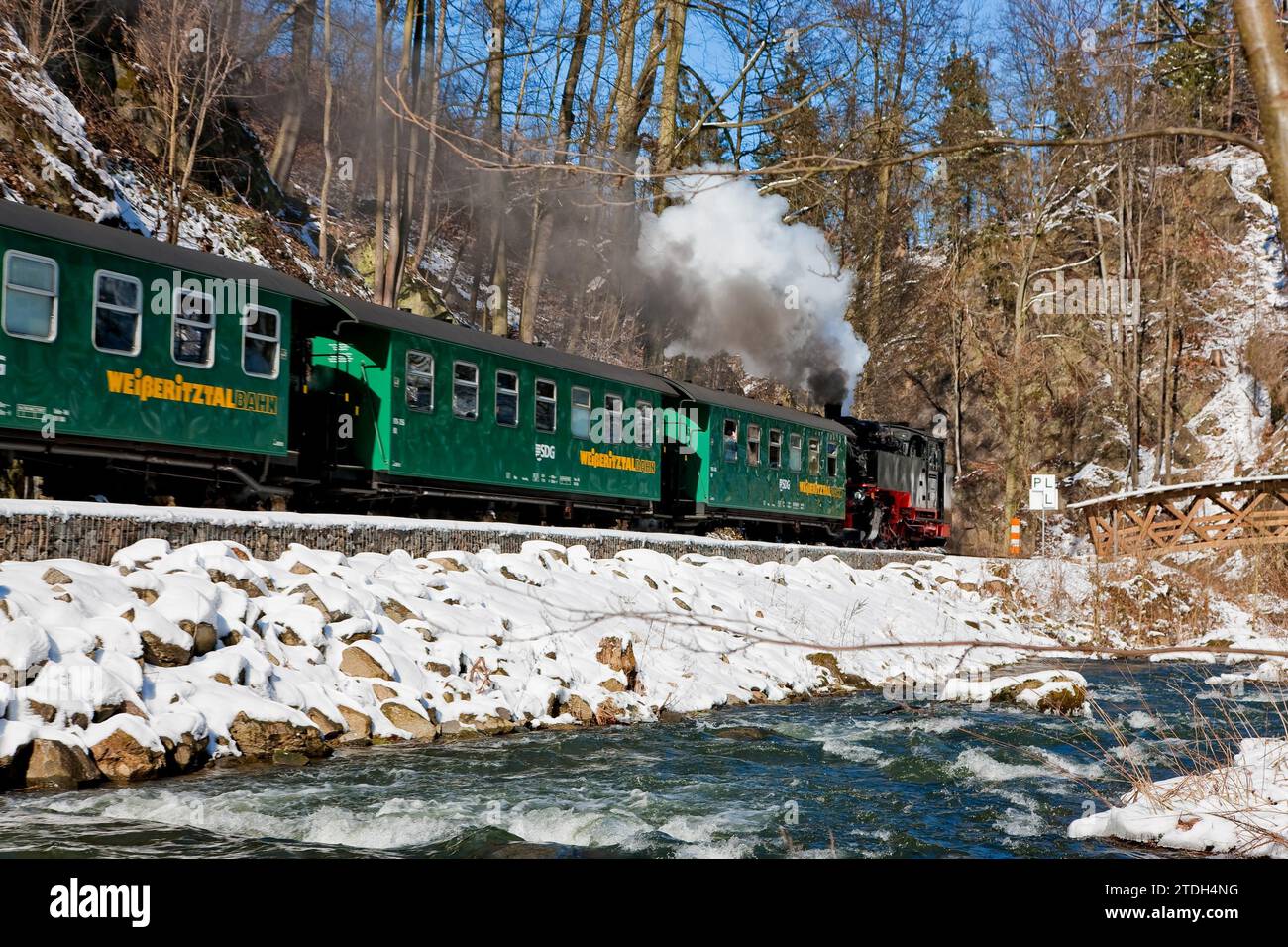 Piccola ferrovia nel Rabenauer Grund Foto Stock