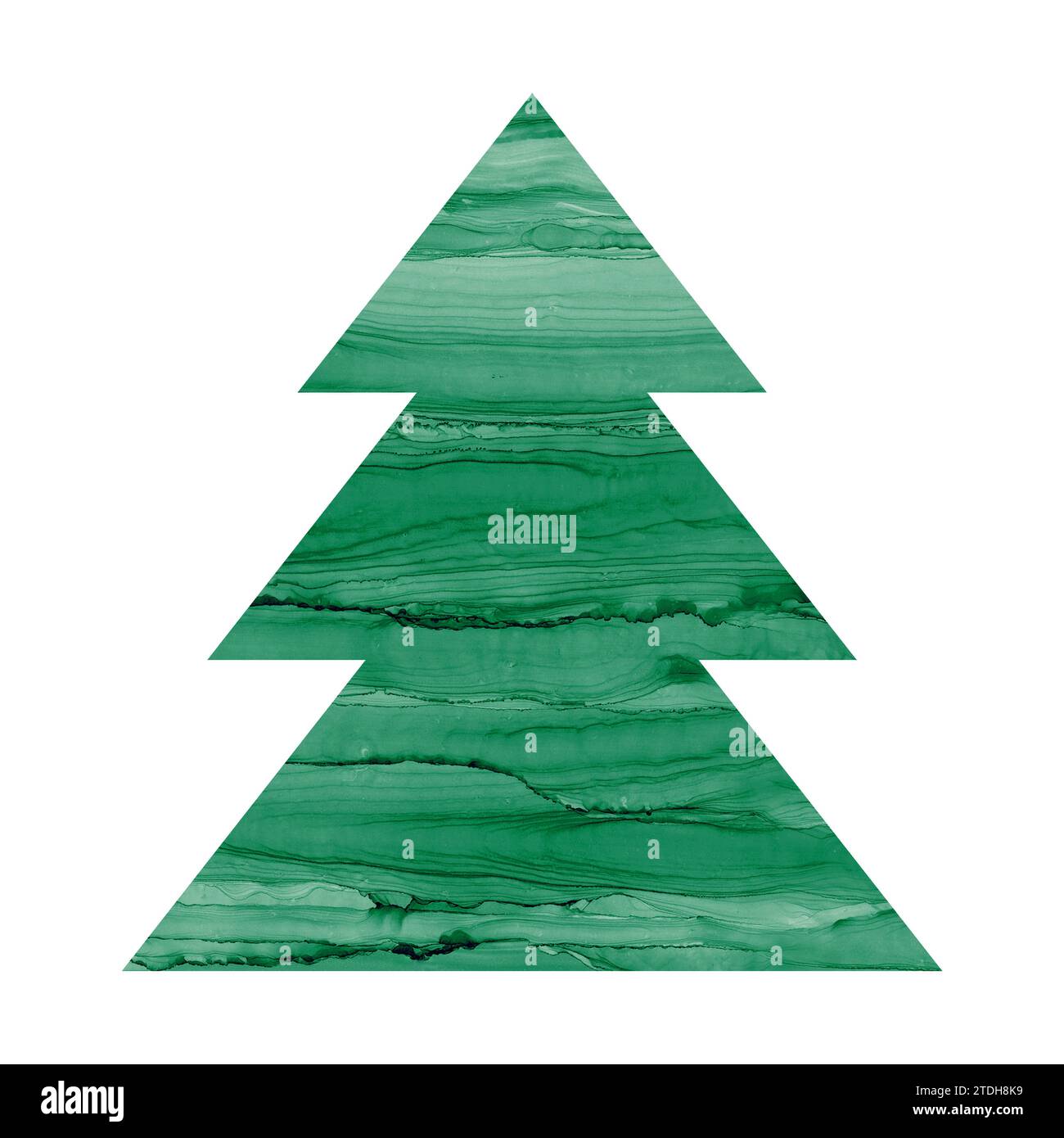 Abstract alcool inchiostro liquido lusso contemporaneo albero di natale. Colorazione verde di liquidi, schizzi. Effetto marmo. Buon Natale e Happy N Foto Stock