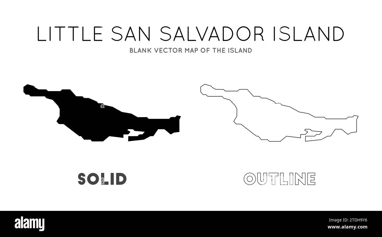 Mappa di Little San Salvador Island. Confini di Little San Salvador Island per la tua infografica. Illustrazione vettoriale. Illustrazione Vettoriale