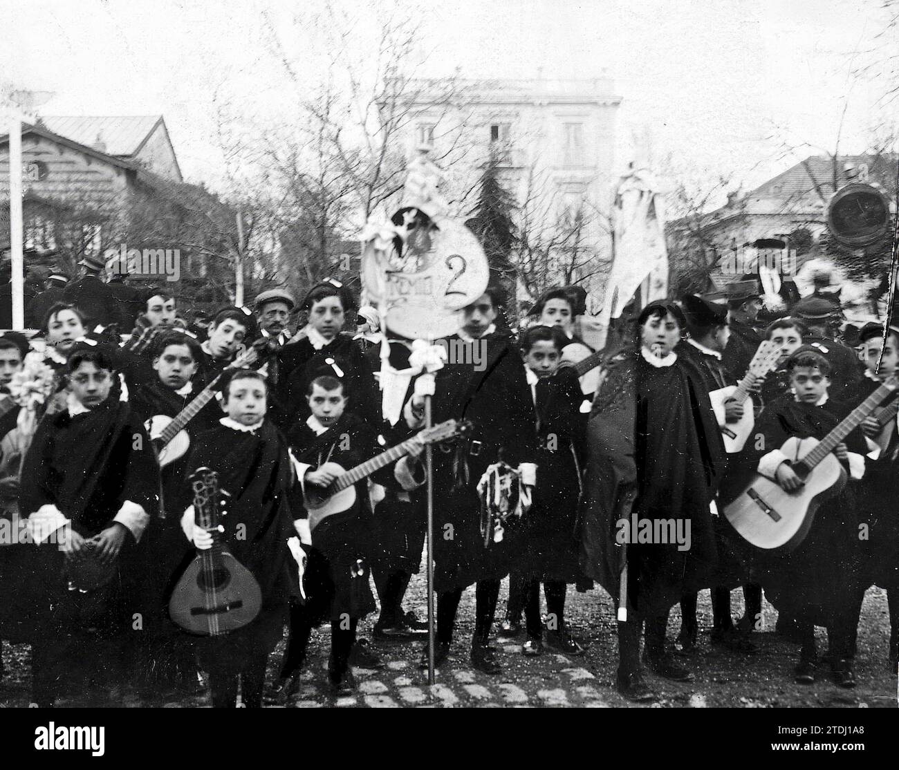 03/01/1908. Madrid. Il secondo giorno del carnevale, il concorso Estudiantes e comparsas. Studente di Saragozza, secondo premio. Crediti: Album / Archivo ABC Foto Stock