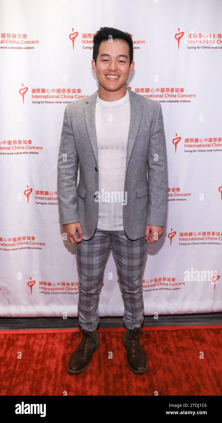 Newport Beach, California, Stati Uniti. 10 dicembre 2023. Il cantante Keegan Ferrell partecipa all'International China Concern 30th Anniversary Celebration Gala al Renaissance Newport Beach Hotel di Newport Beach, California. Credito: Sheri Determan Foto Stock