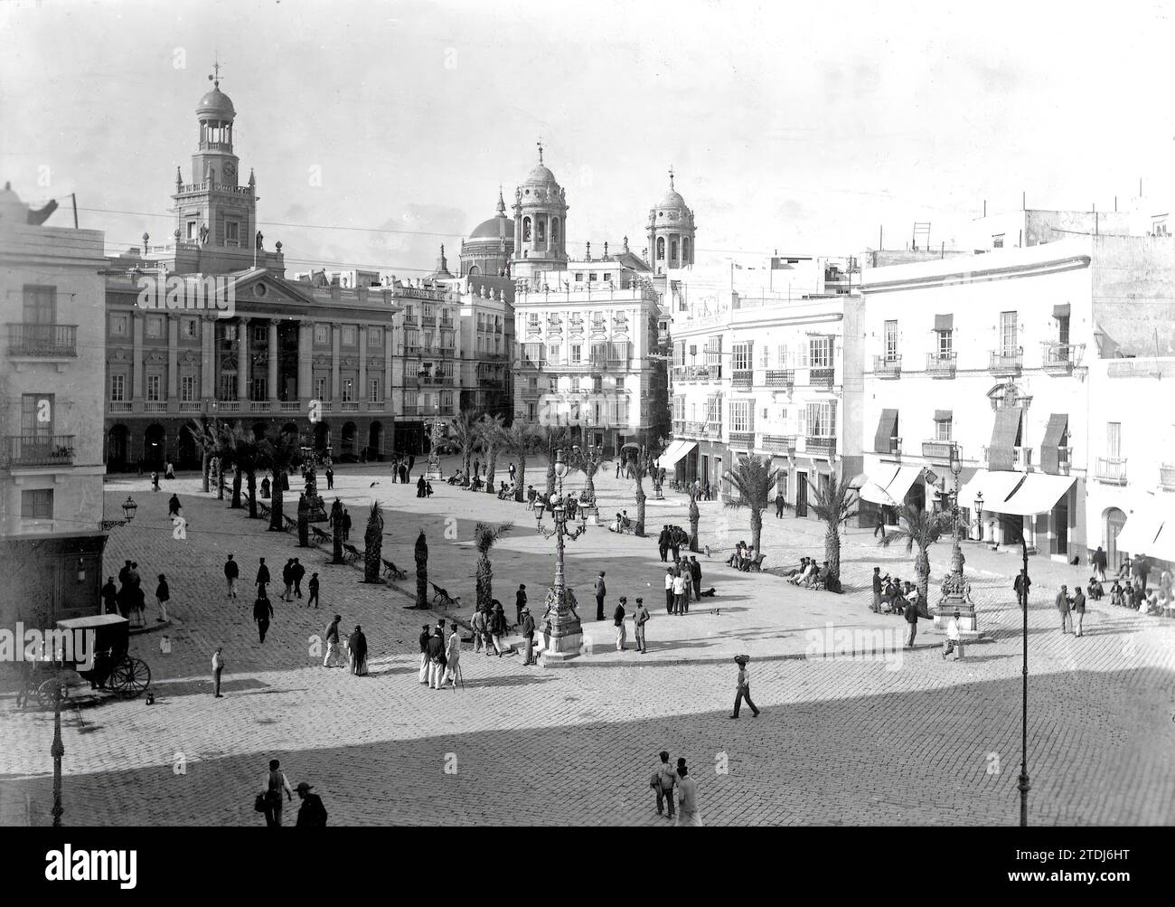 Cadice. 06/21/1909. Plaza de Isabel II e le Case del Municipio. Crediti: Album / Archivo ABC Foto Stock