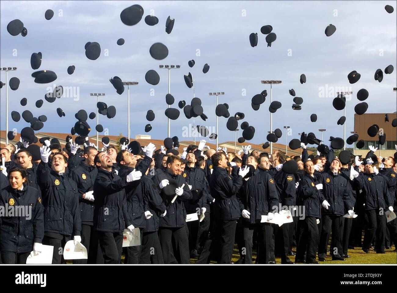 Ávila, 01/21/2003. Giuramento e consegna di titoli ai nuovi ufficiali della Scala di base del corpo di polizia nazionale. Crediti: Album / Archivo ABC / Ricardo Muñoz Martín Foto Stock