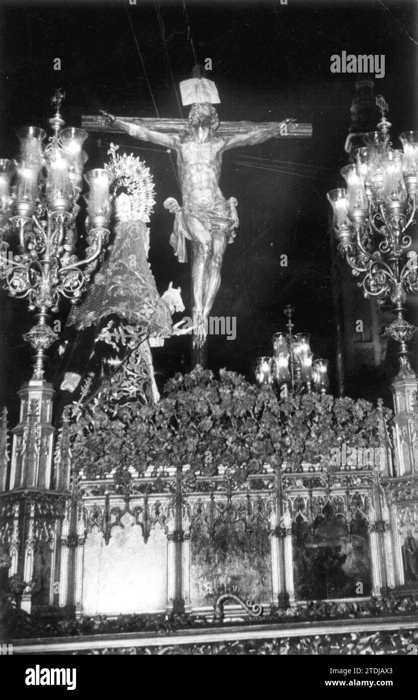 03/27/1961. Passaggio della settimana Santa del Cristo della Misericordia. Crediti: Album / Archivo ABC / Serrano Foto Stock