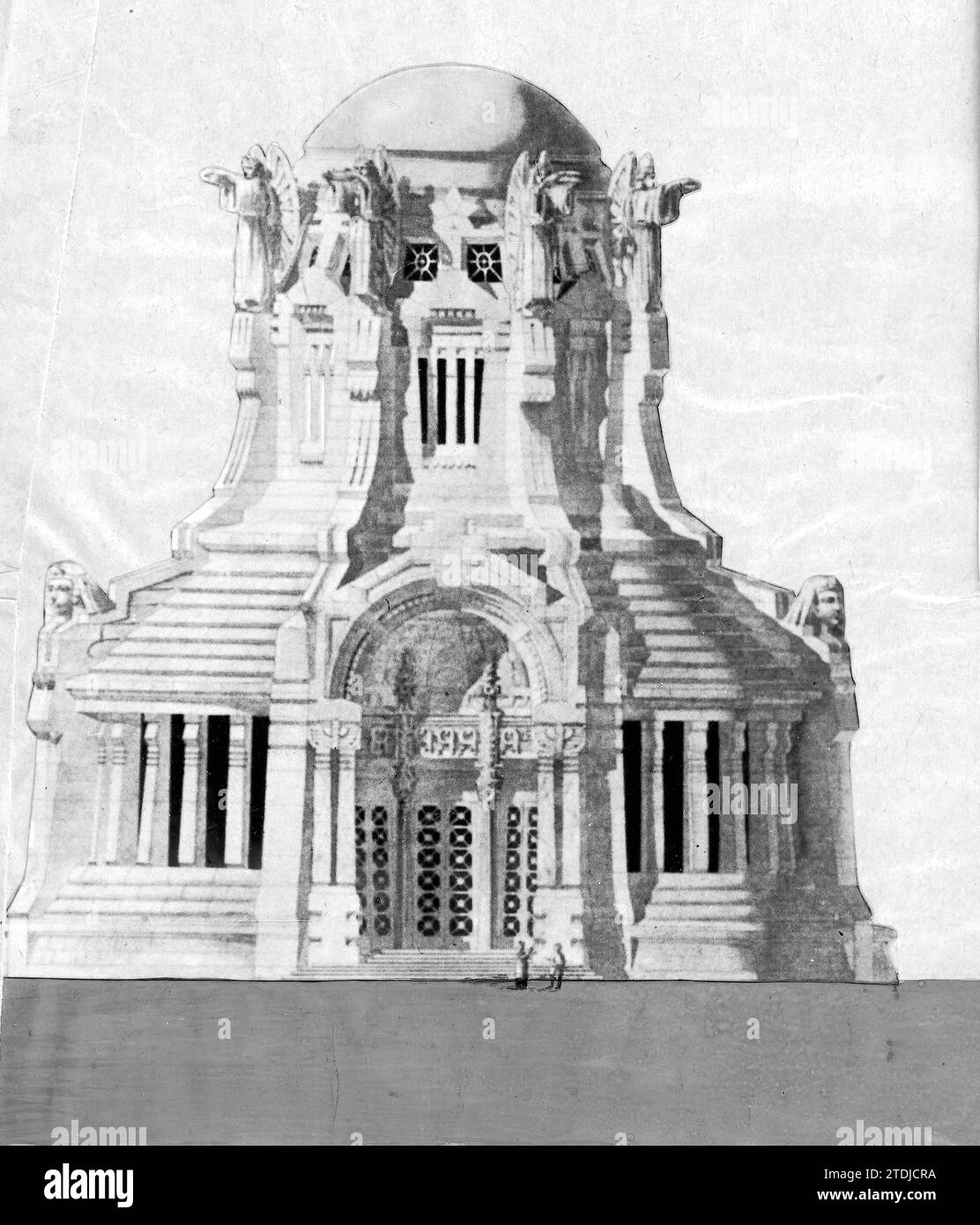 04/06/1911. Della nuova necropoli di Madrid: Progetto del pantheon degli uomini famosi che sarà costruito nel nuovo Cimitero. Crediti: Album / Archivo ABC / Rivero Foto Stock