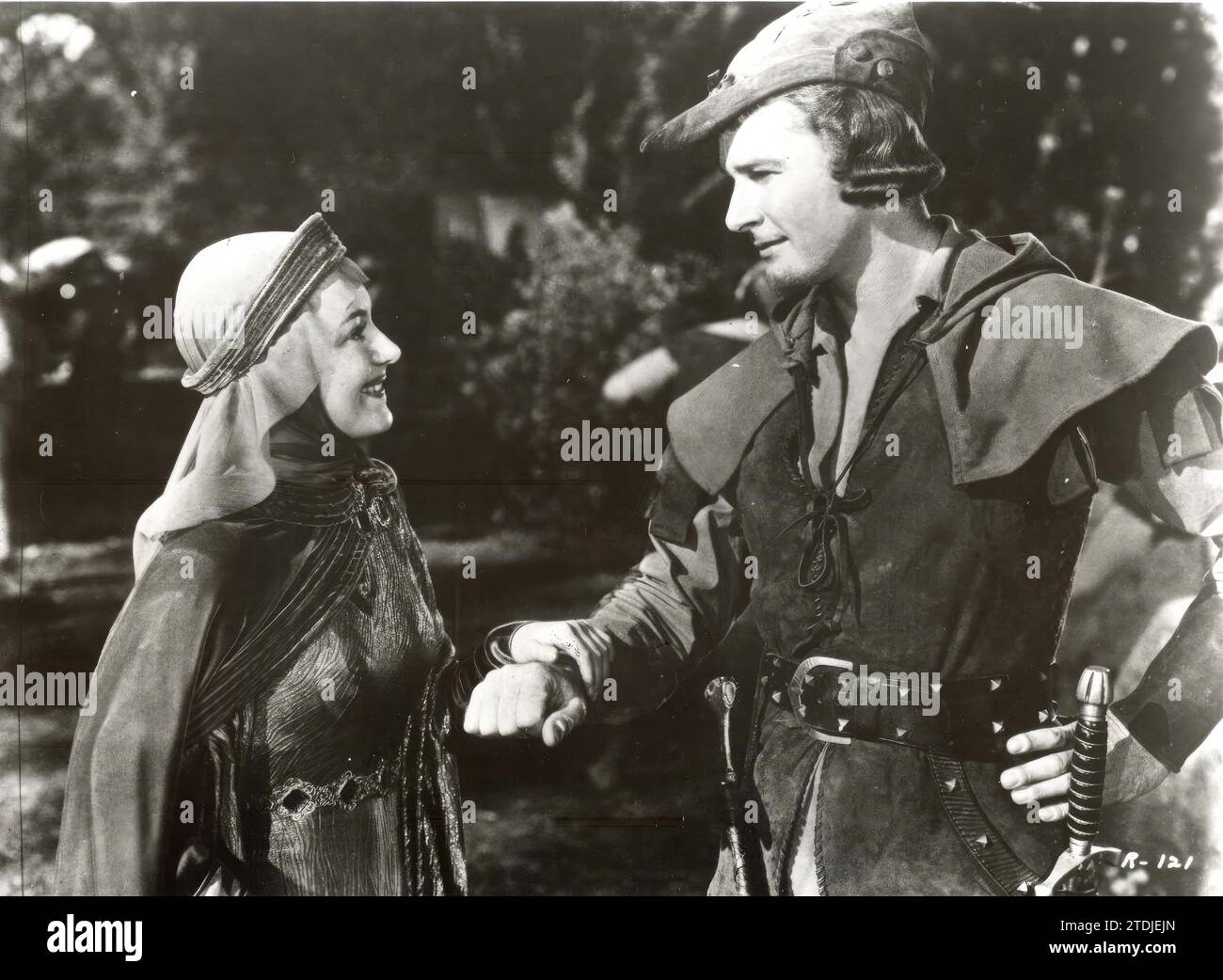 12/31/1937. Errol Flynn in una foto di "Robin of the Woods". Crediti: Album / Archivo ABC Foto Stock