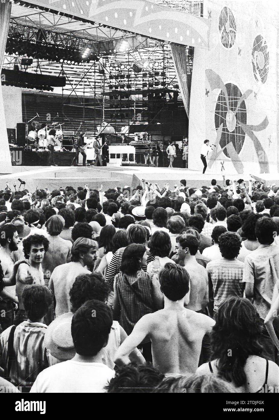 07/06/1982. I Rolling Stones allo stadio Vicente Calderón di Madrid. Crediti: Album / Archivo ABC Foto Stock