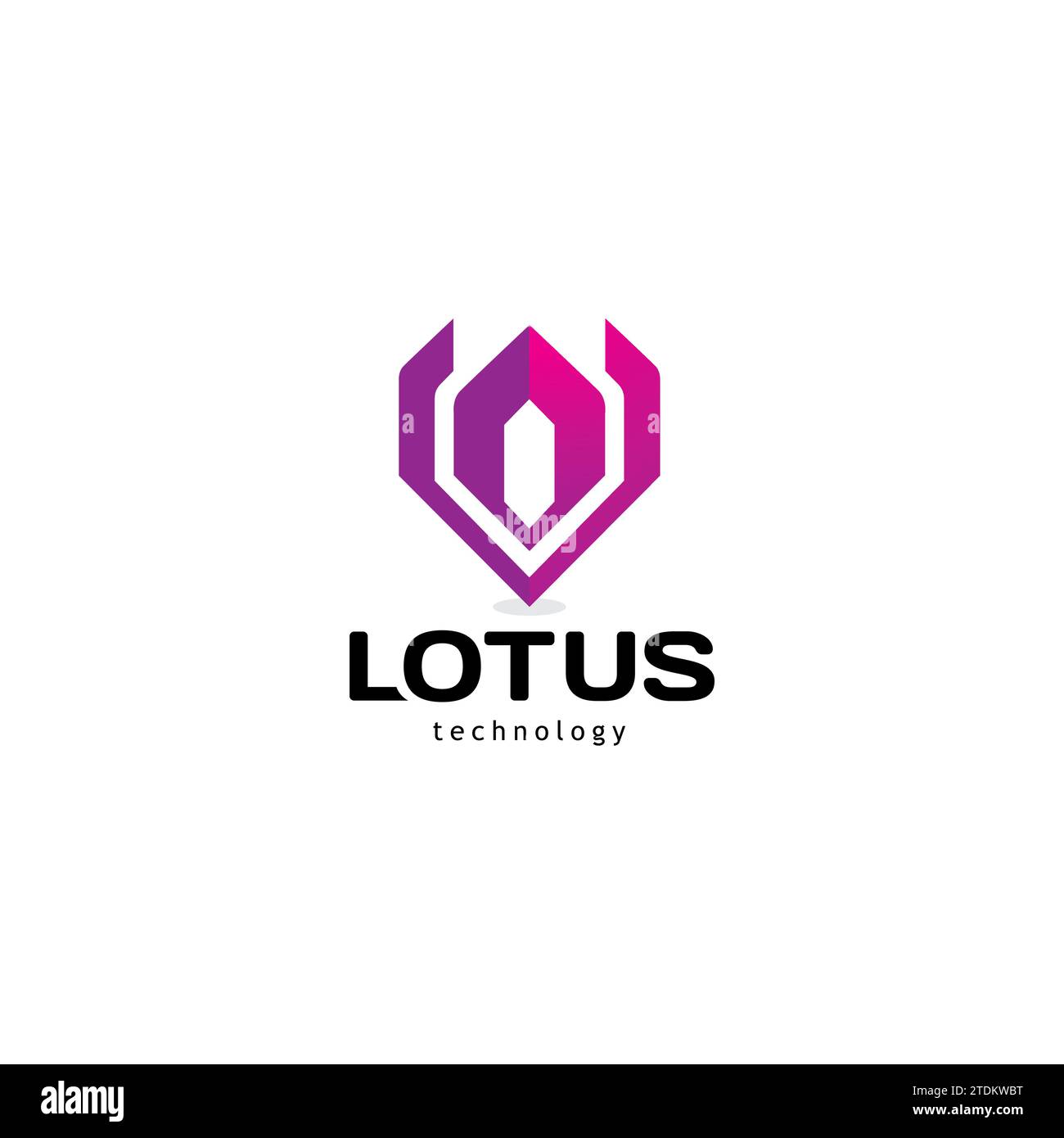 Logo della tecnologia Lotus. Logo Fiore Letter V. Icona V Tech Illustrazione Vettoriale