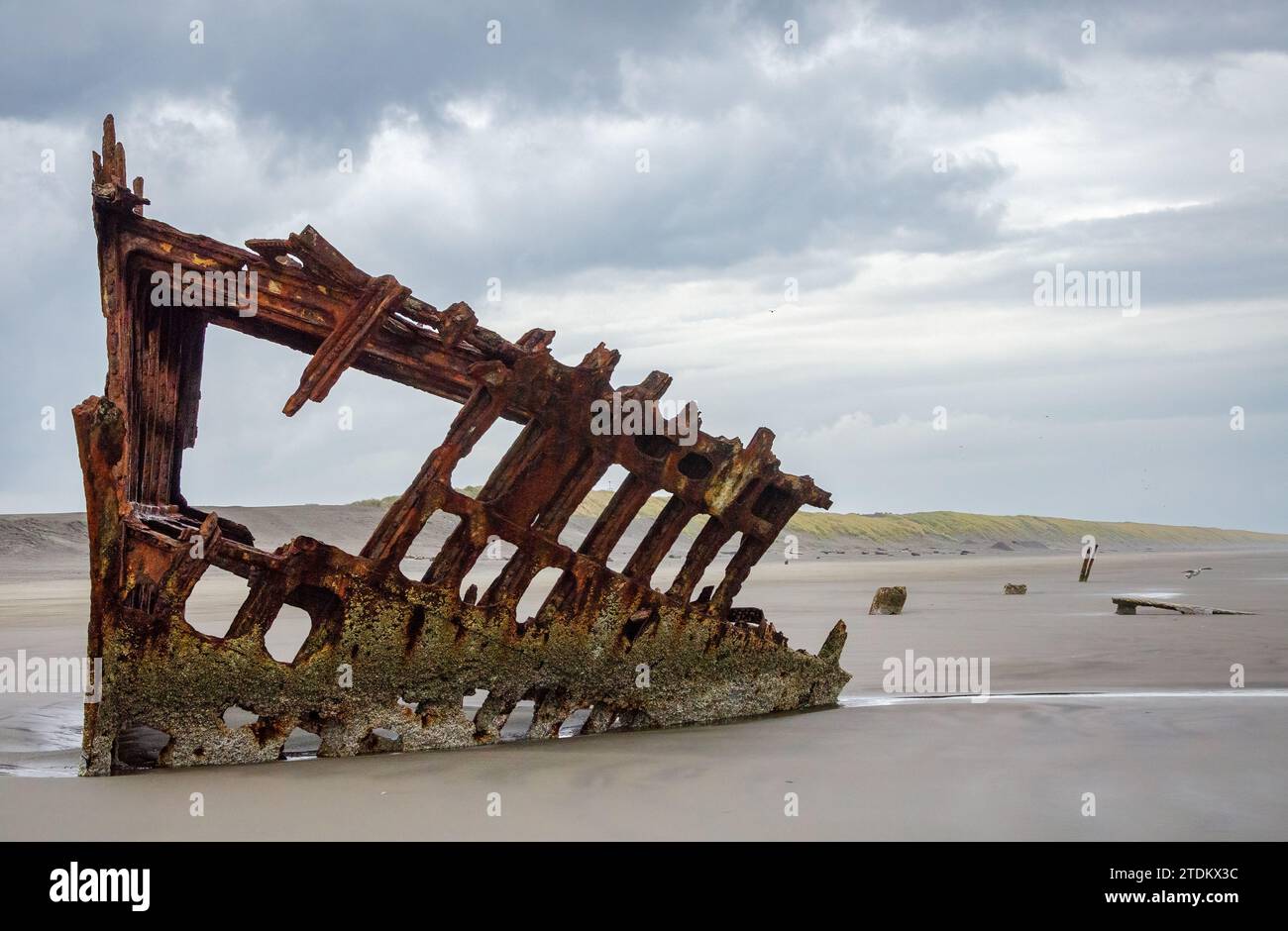 Relitto del Peter Iredale al Fort Stevens State Park in Oregon, Stati Uniti Foto Stock