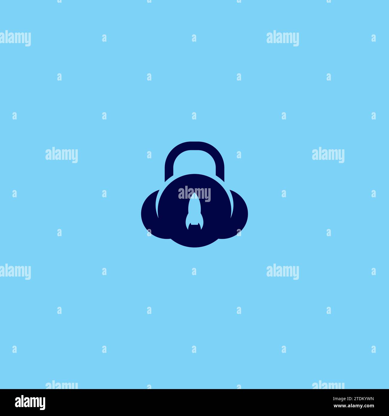 Logo Rocket Cloud Backup. Icona cloud Illustrazione Vettoriale