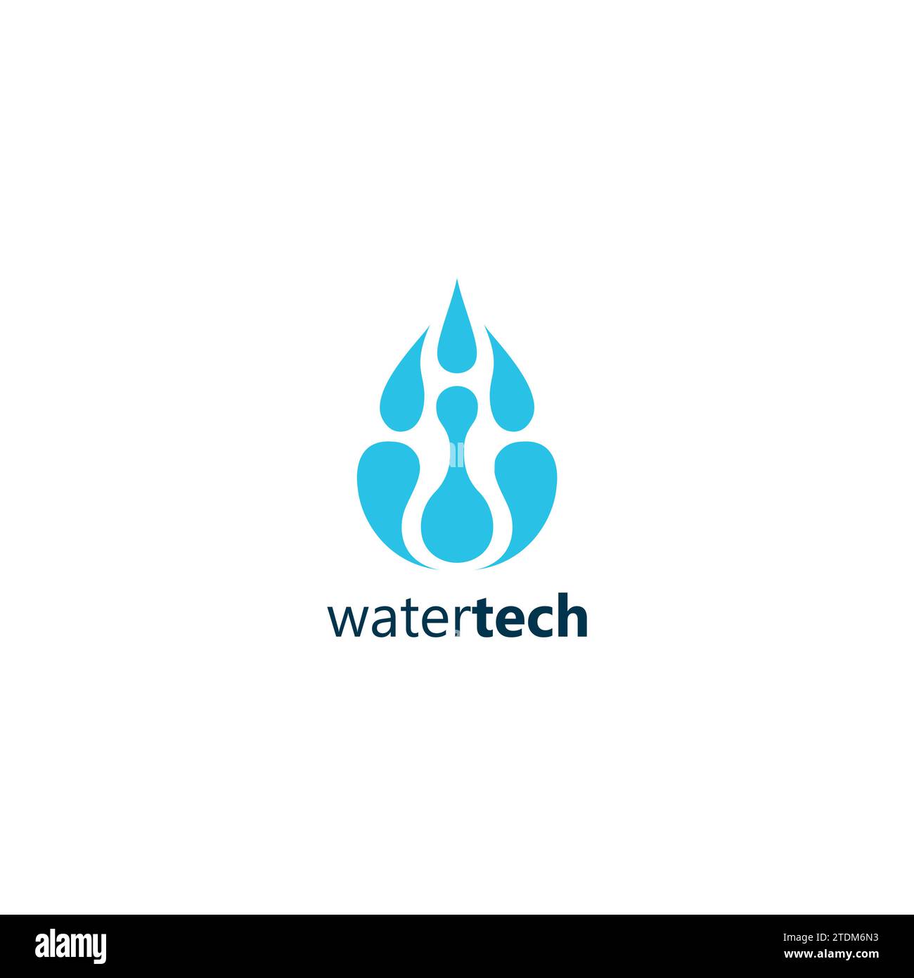 Logo Water Tech. Logo Water Connect Illustrazione Vettoriale