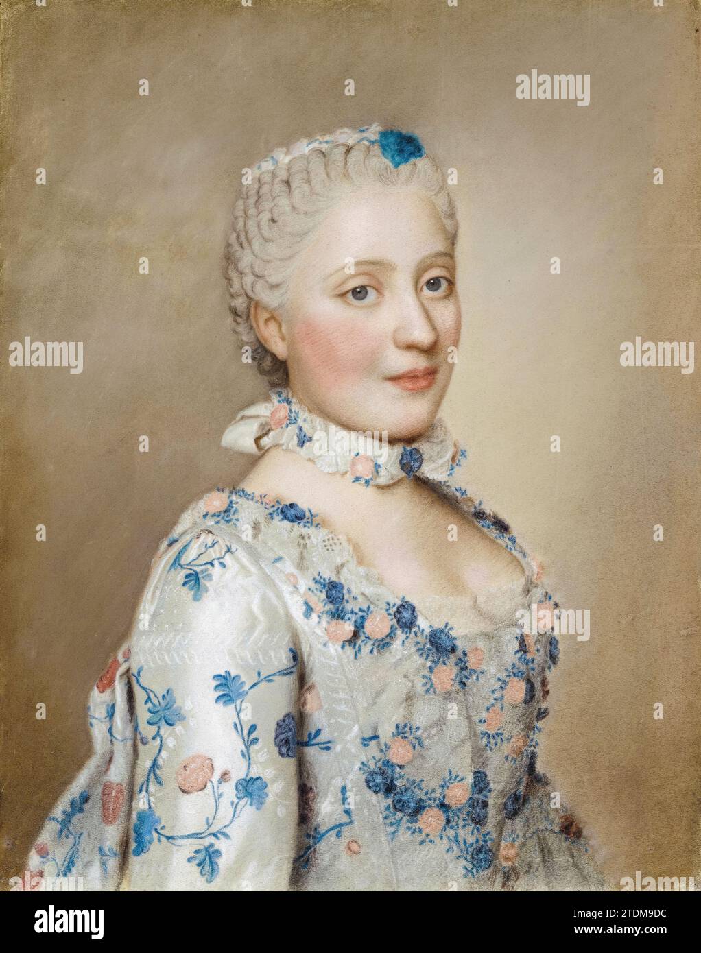 Maria Giuseppa di Sassonia (1731-1767), Delfina di Francia, ritratto dipinto in pastello su pergamena di Jean-Étienne Liotard, 1749 Foto Stock