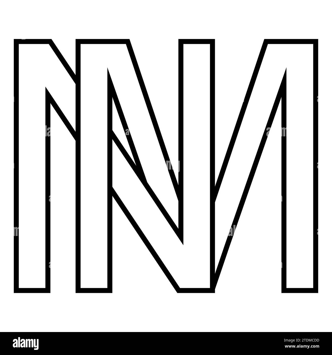 Logo logo icona nm mn lettere doppie logotipo n m. Illustrazione Vettoriale