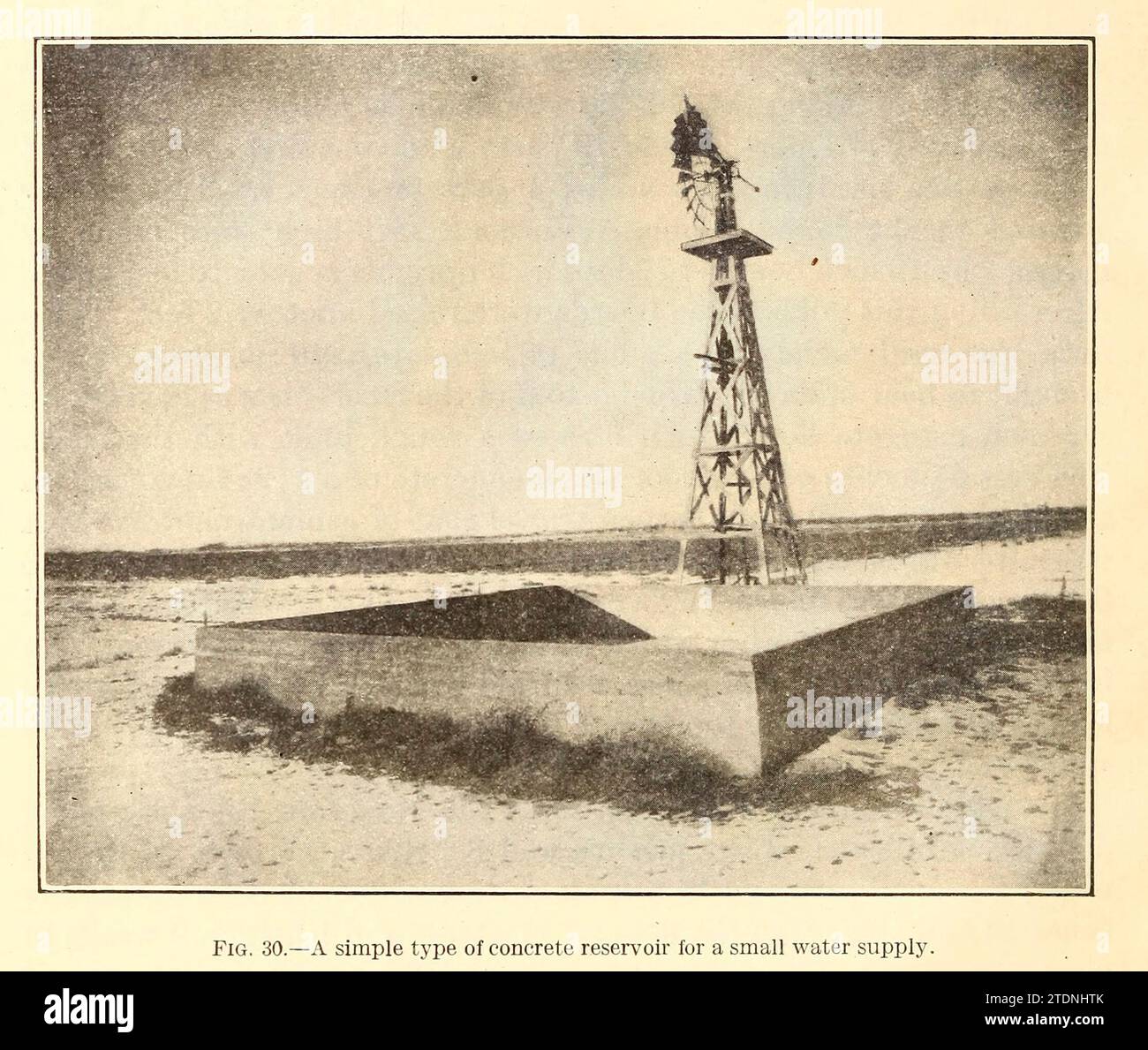 Un semplice tipo di serbatoio di calcestruzzo per una piccola fornitura d'acqua dal libro ' The Storage of water for irrigation purposes ' di Fortier, Samuel; Bixby, F. L; Stati Uniti. Ufficio delle stazioni sperimentali; Stati Uniti. Dipartimento dell'Agricoltura Foto Stock