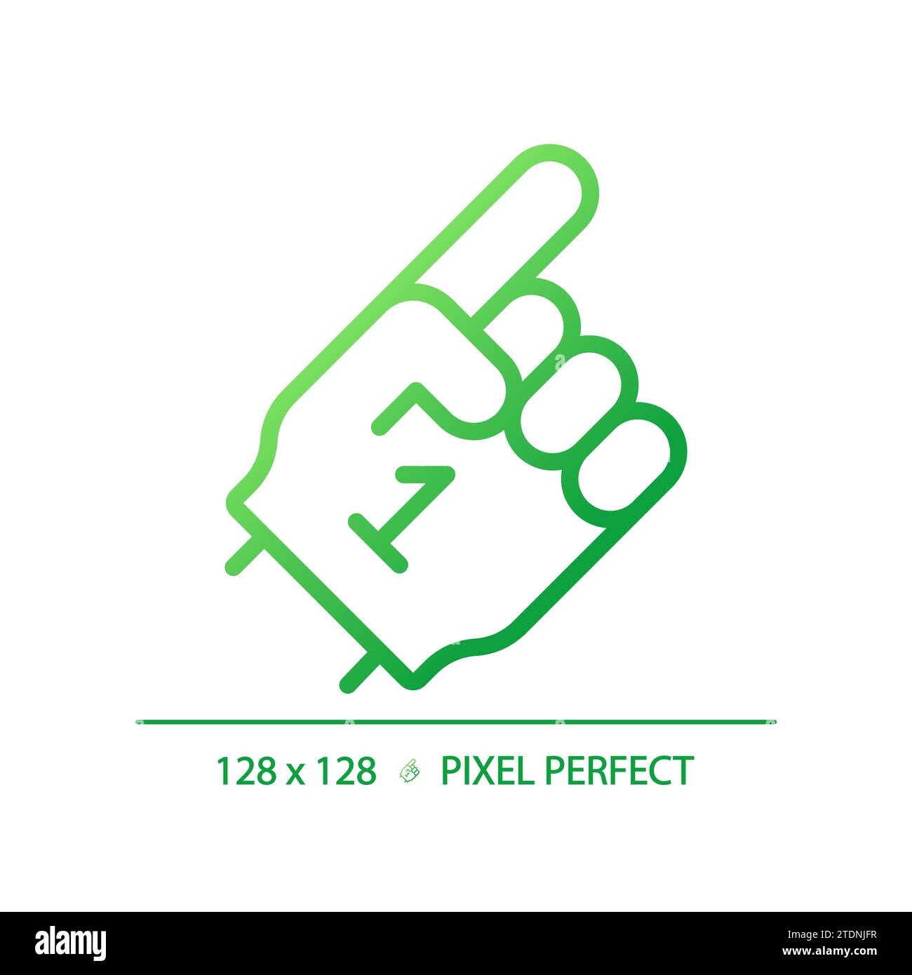 Icona vettore lineare gradiente dito schiuma Illustrazione Vettoriale