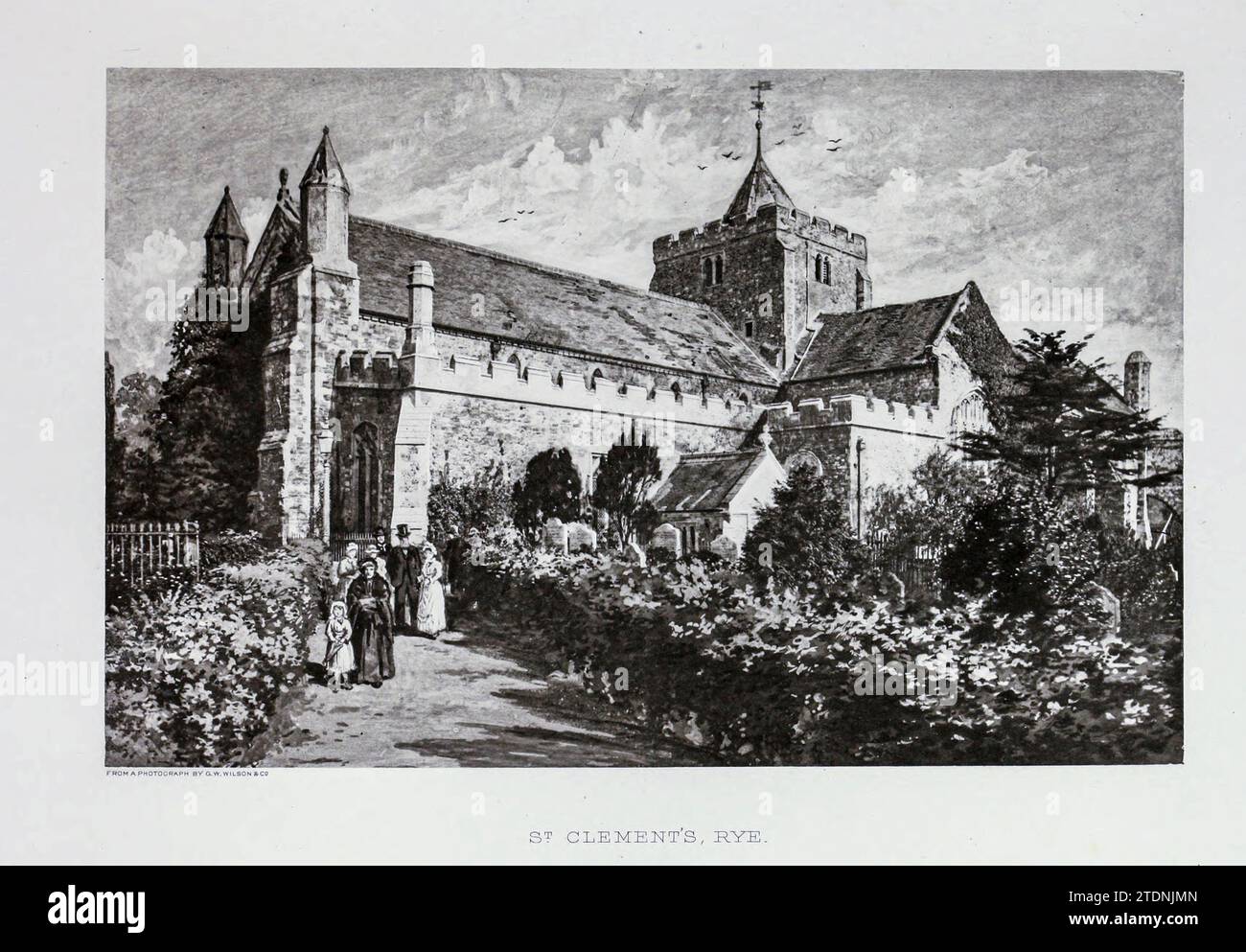 St Clement's Rye dal libro Cathedrals, Abbeys and churches of England and Wales : Descriptive, Historical, Pictorial volume 2 di Bonney, T. G. (Thomas George), 1833-1923; Publisher London : Cassell 1890 Foto Stock