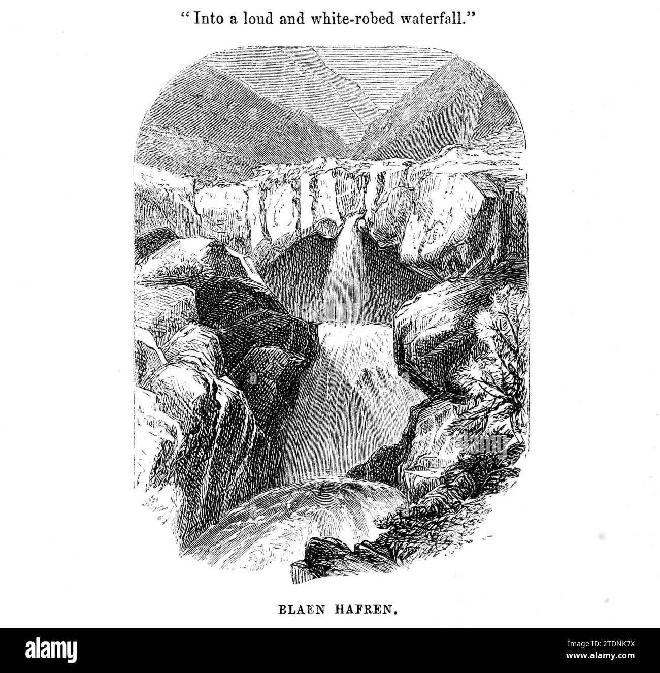 Blaen Hafren dal libro The Severn Valley: A series of sketches, Descriptive and Pictorial, of the Course of the Severn: Containing notices of its topographical, Industrial, and geological features; with glances at its Historical and Legendary Associations by Randall, John, 1810-1910 Publication date 1862 Publisher J. S. Virtue Foto Stock