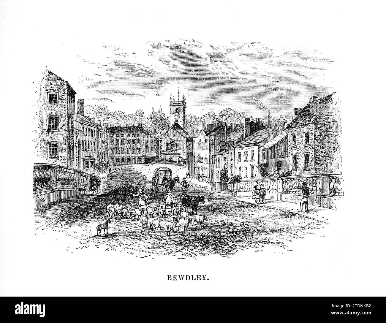 Bewdley è una città e parrocchia civile nel Wyre Forest District nel Worcestershire, Inghilterra, sulle rive del fiume Severn. Dal libro la valle del Severn: Una serie di schizzi, descrittivi e pittorici, del corso del Severn: Contenenti avvisi delle sue caratteristiche topografiche, industriali e geologiche; con sguardi alle sue associazioni storiche e leggendarie di Randall, John, 1810-1910 data di pubblicazione 1862 Editore J. S. Virtue Foto Stock