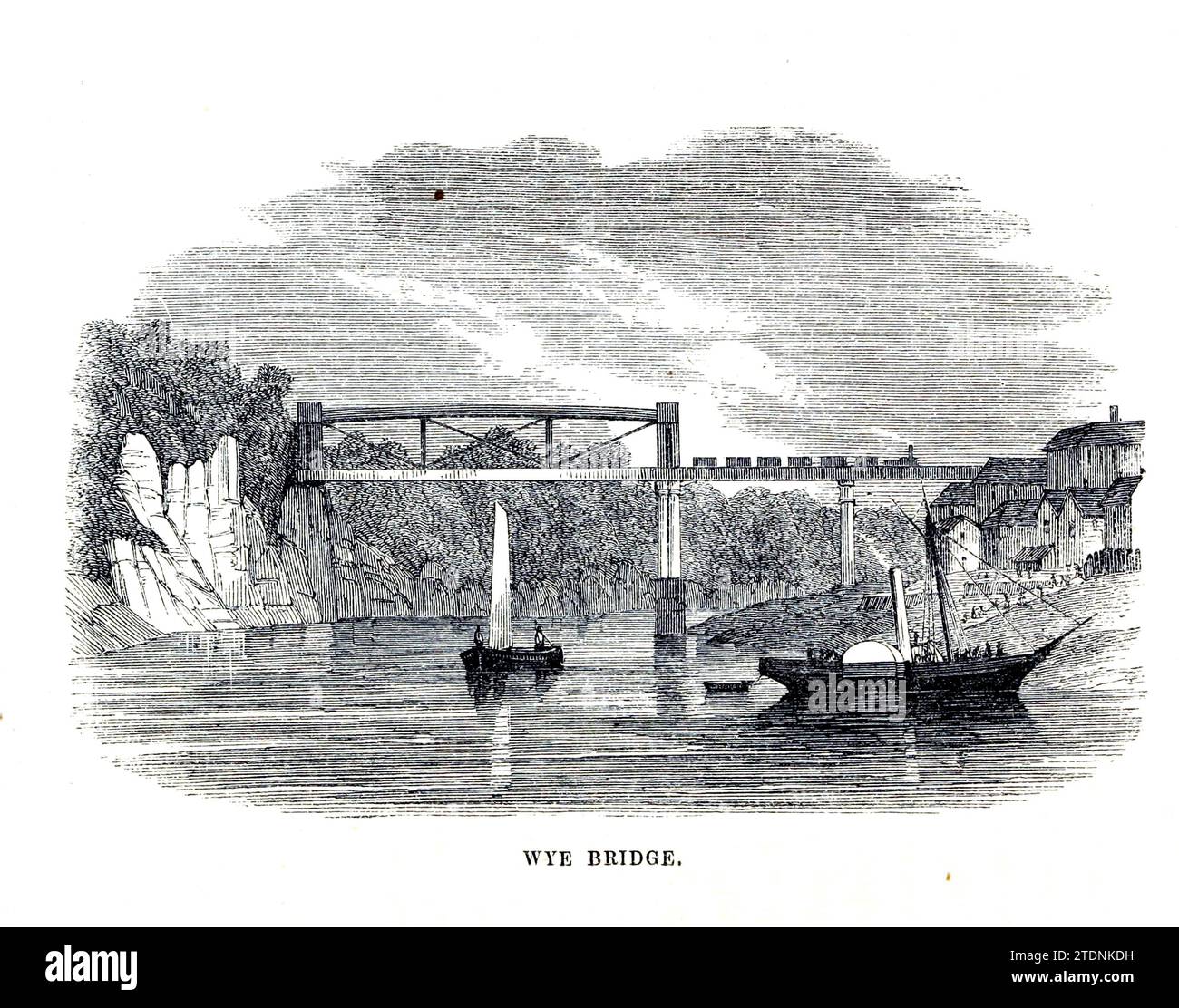 Wye Bridge dal libro The Severn Valley: A series of sketches, Descriptive and Pictorial, of the Course of the Severn: Containing notices of its topographical, Industrial, and geological features; with glances at its Historical and Legendary Associations by Randall, John, 1810-1910 Publication date 1862 Publisher J. S. Virtue Foto Stock