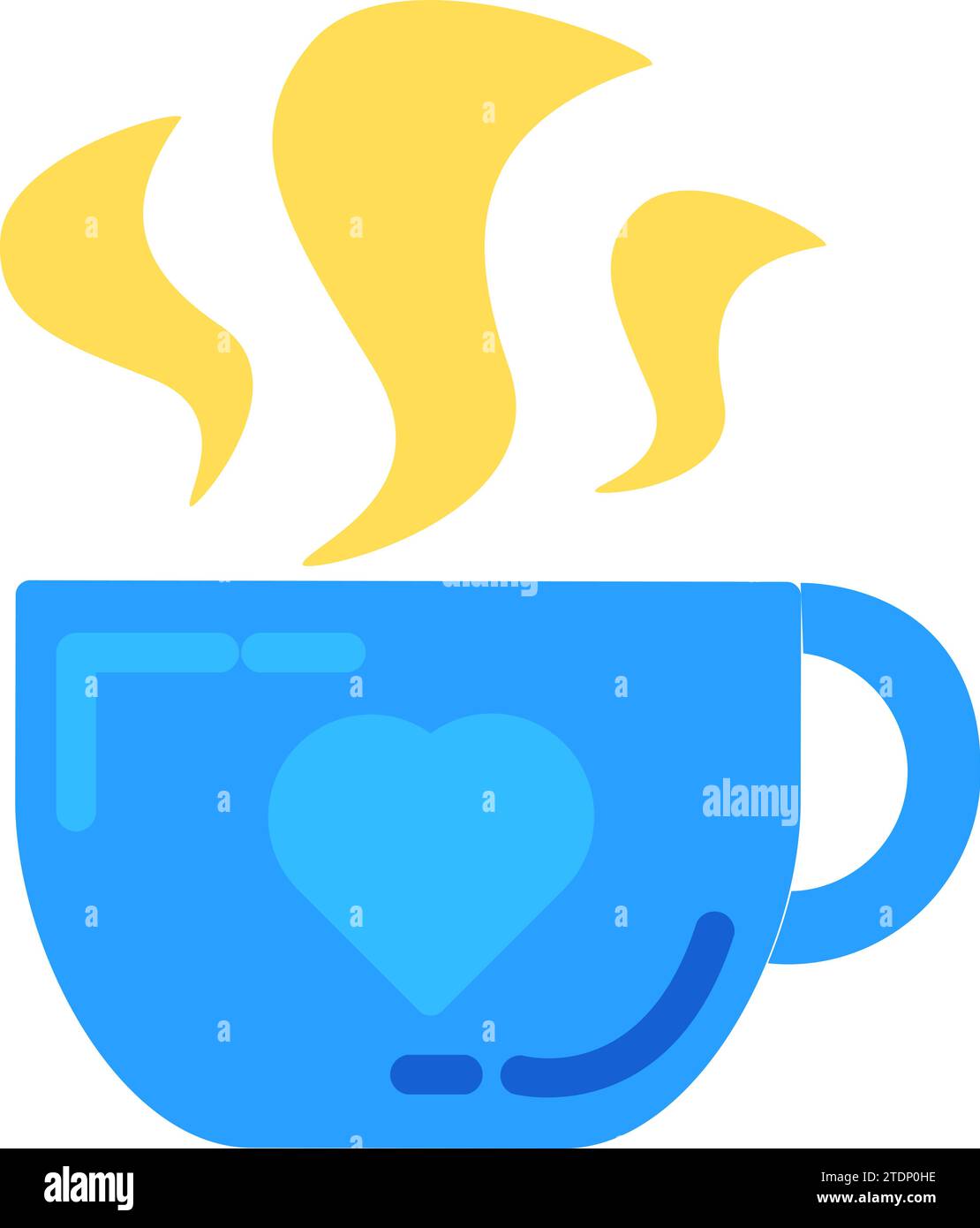 Tazza grande di caffè caldo, tazza di cacao con vapore. Cibo e bevande per la pausa pranzo. Ciotola profonda di zuppa istantanea per il pranzo degli impiegati. Vettore piatto semplice Illustrazione Vettoriale