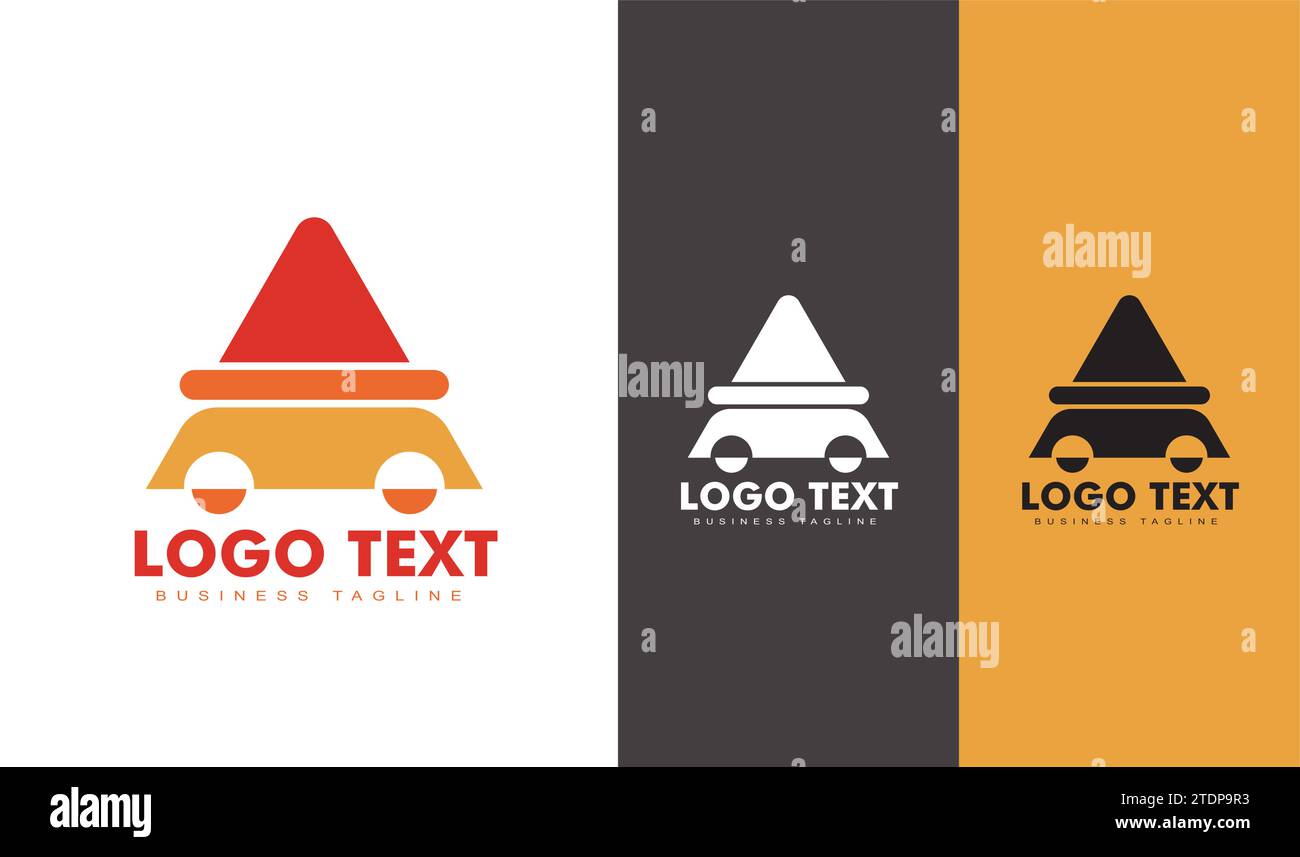 Una combinazione di una lettera e il logo di un'auto. Car and Letter A Collection Automobile Initial Letter Logo Design Illustrazione Vettoriale