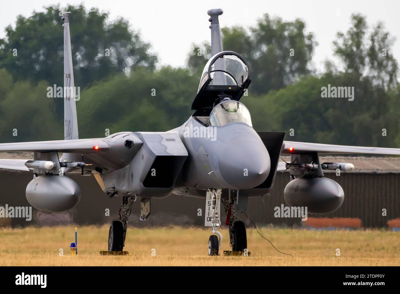 Caccia US Air Force F-15C Eagle presso la base aerea Hohn durante l'esercitazione NATO Air Defender 2023. Hohn, Germania - 15 giugno 2023 Foto Stock