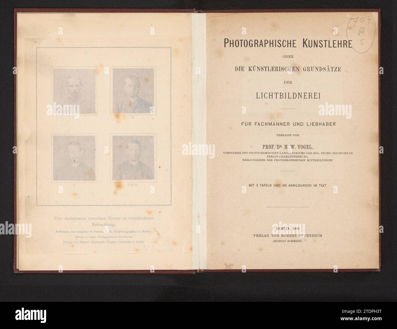 Teoria dell'arte fotografica, o i principi artistici della foto, Hermann Wilhelm Vogel, 1891 Berlin paper. cartone. lino (materiale). Stampa/collotipo/tipografia in albume glassina carta Berlino. cartone. lino (materiale). stampa/collotipo/stampa con albume di vetro/stampa letterpress Foto Stock