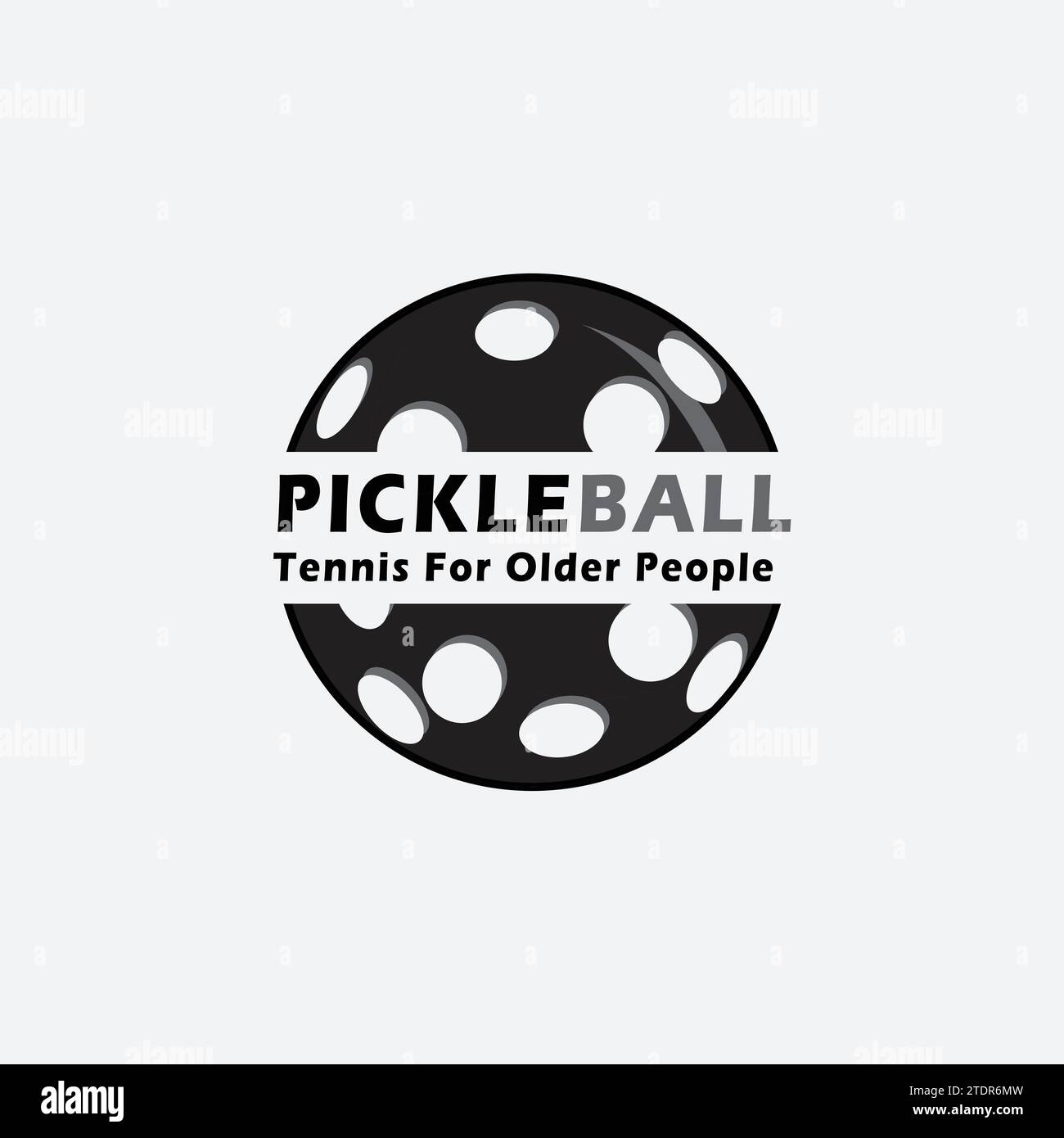 Icone di Pickleball e un'illustrazione della silhouette vettoriale di una mazza di Pickleball Illustrazione Vettoriale