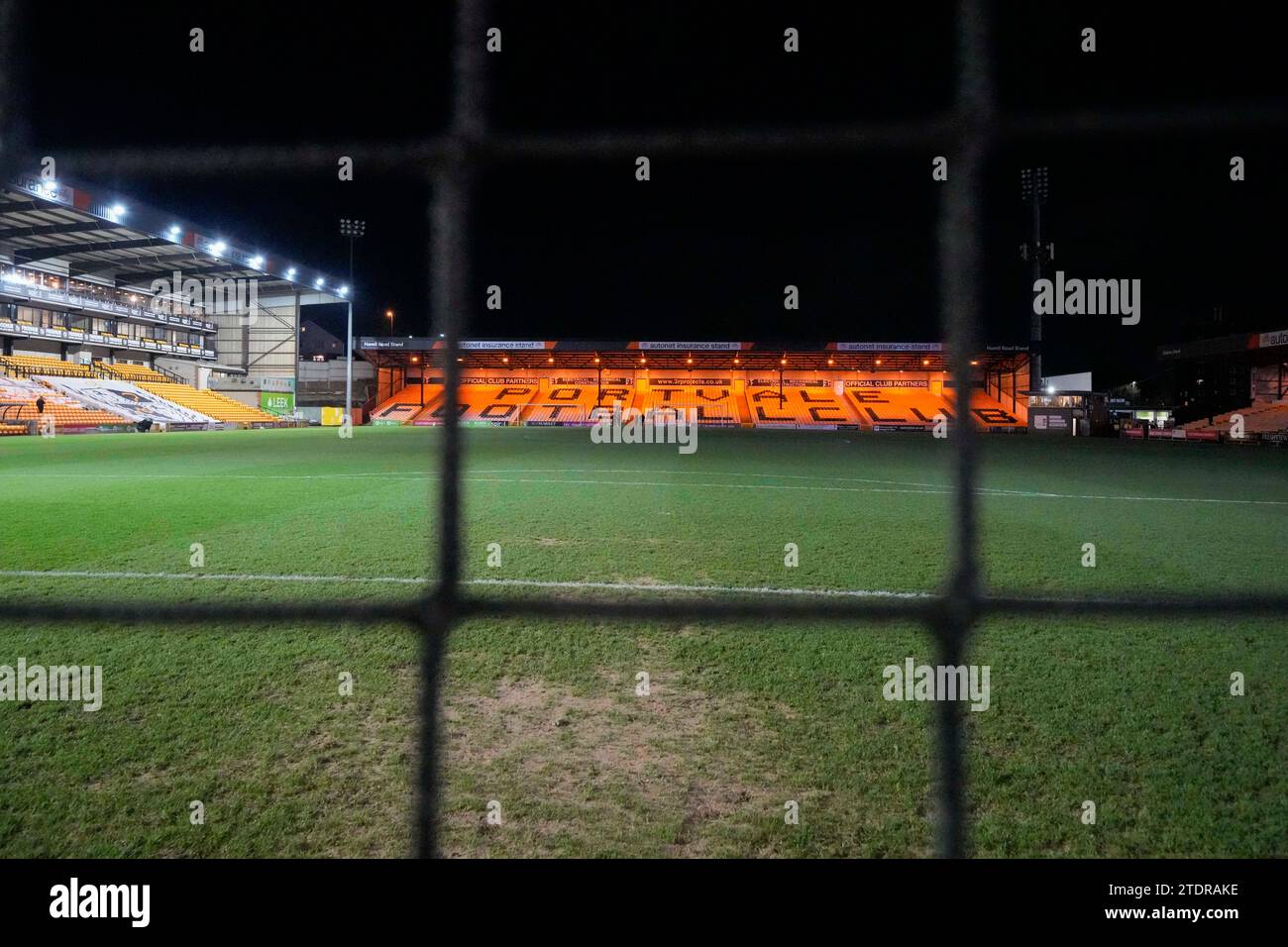 Vista generale dello stadio vale Park, sede di Port vale prima della partita di finale dei quarti di finale della Carabao Cup Port vale vs Middlesbrough a vale Park, Burslem, Regno Unito, 19 dicembre 2023 (foto di Steve Flynn/News Images) Foto Stock