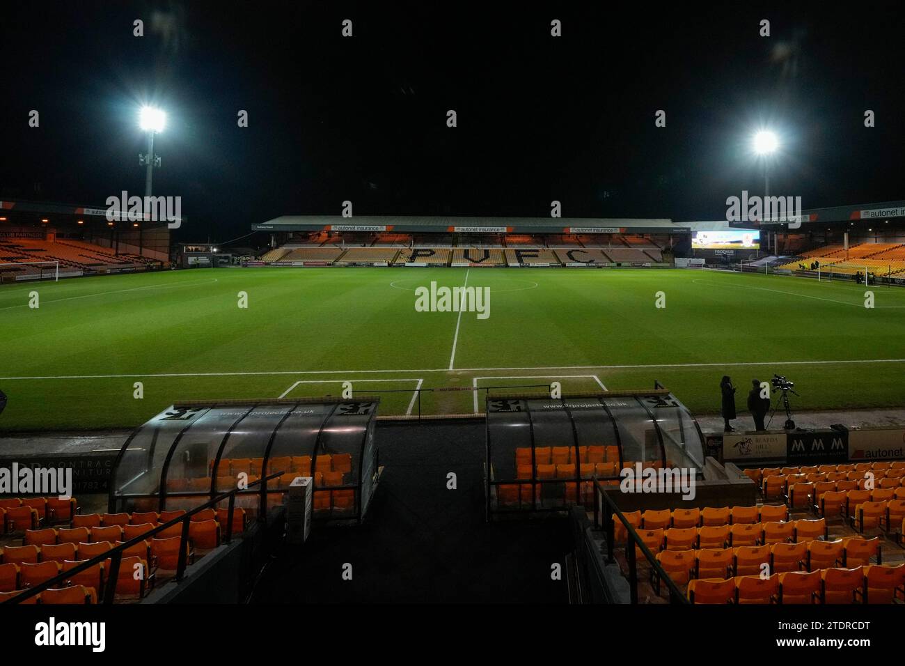 Vista generale dello stadio vale Park, sede di Port vale prima della partita di finale dei quarti di finale della Carabao Cup Port vale vs Middlesbrough a vale Park, Burslem, Regno Unito, 19 dicembre 2023 (foto di Steve Flynn/News Images) Foto Stock