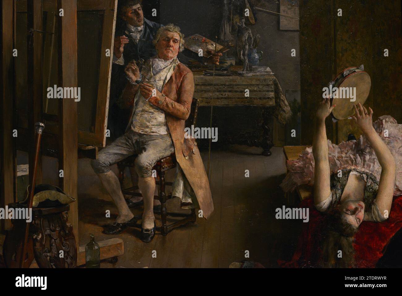 Luis Jimenez Aranda (1845-1928). Pittore spagnolo. Nello studio del pittore, 1882. Oliare il pannello (46 x 37 cm). Dettagli. Museo del Prado. Madrid. Spagna. Foto Stock