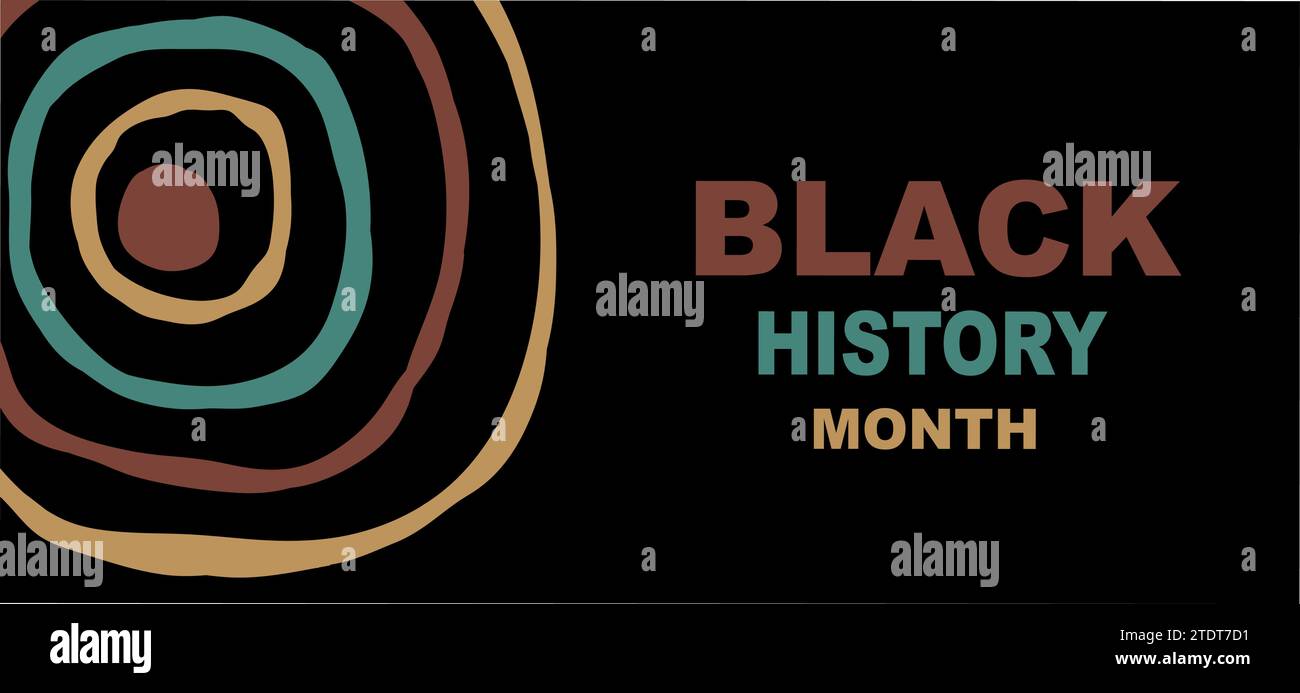 Evento celebrativo del mese della storia nera. Sfondo nero astratto e artistico con colori terrosi. Cultura africana. Uguaglianza razziale - giustizia. Banner Illustrazione Vettoriale