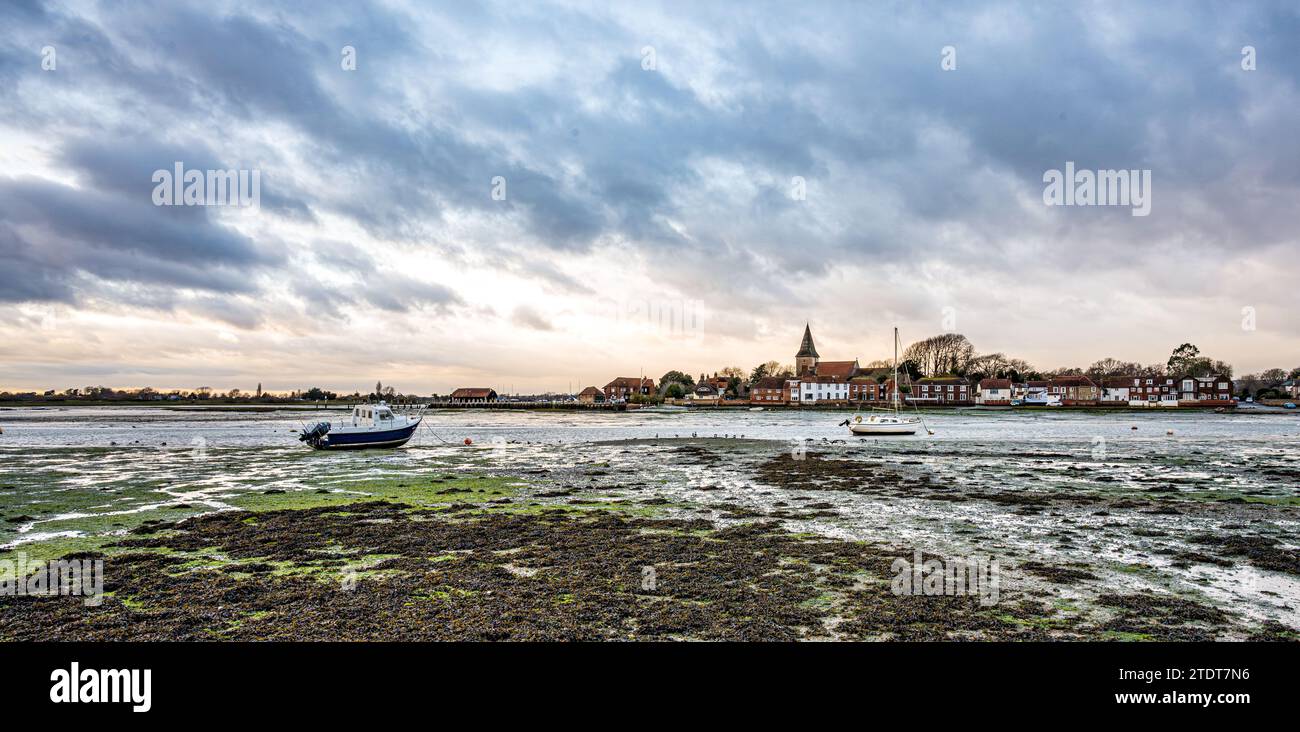 Golden Hour a Bosham Quay Foto Stock