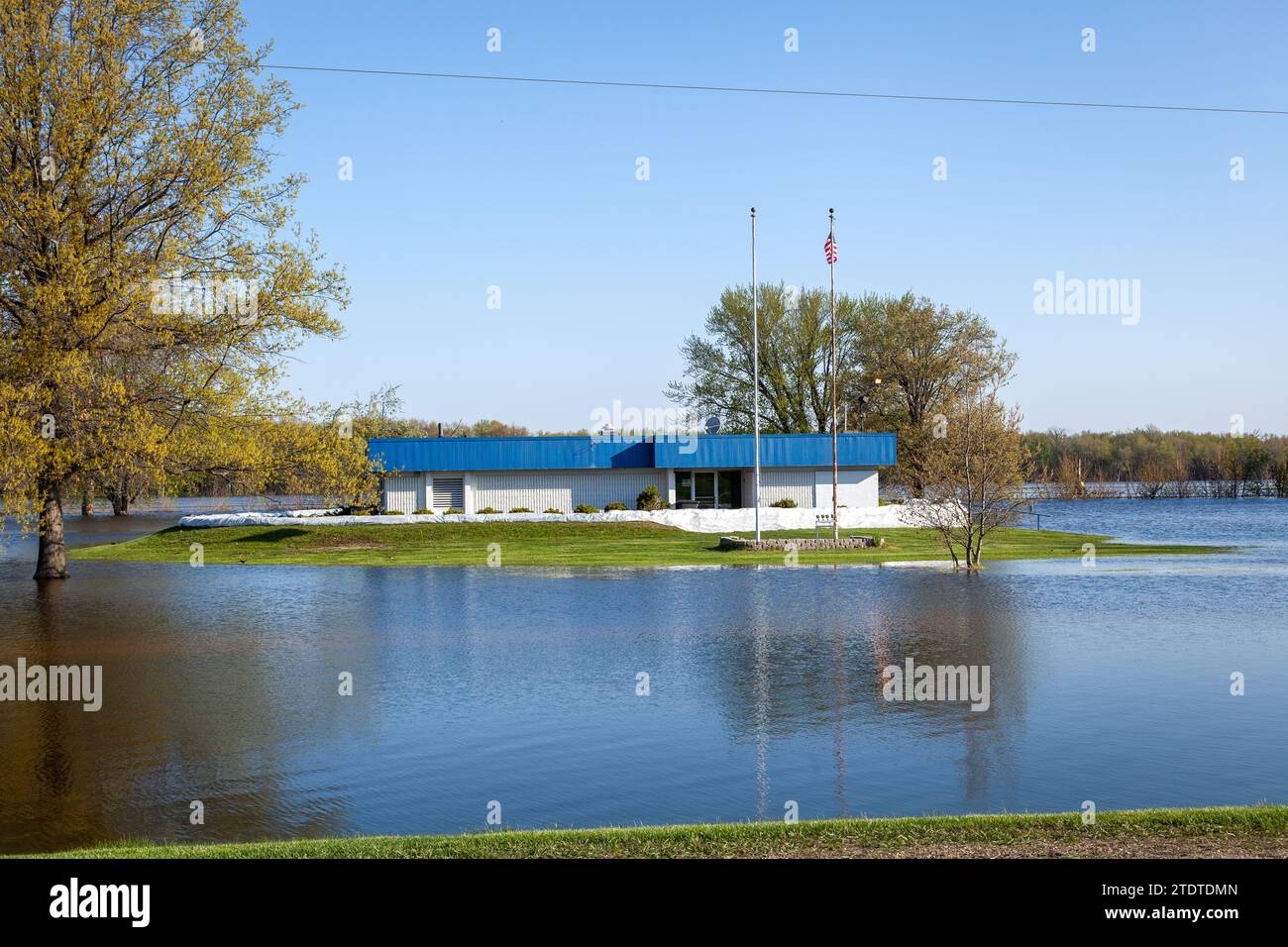 Inondazioni lungo il fiume Mississippi. Foto Stock