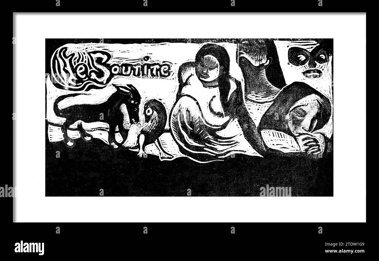 Le Sourire. Paul Gauguin (francese, Parigi 1848-1903 Atuona, Hiva Oa, Isole Marchesi) Data: 1899. Woodcut su china pape. blocco: 4 x 7 1/4 poll. (10,2 x Foto Stock