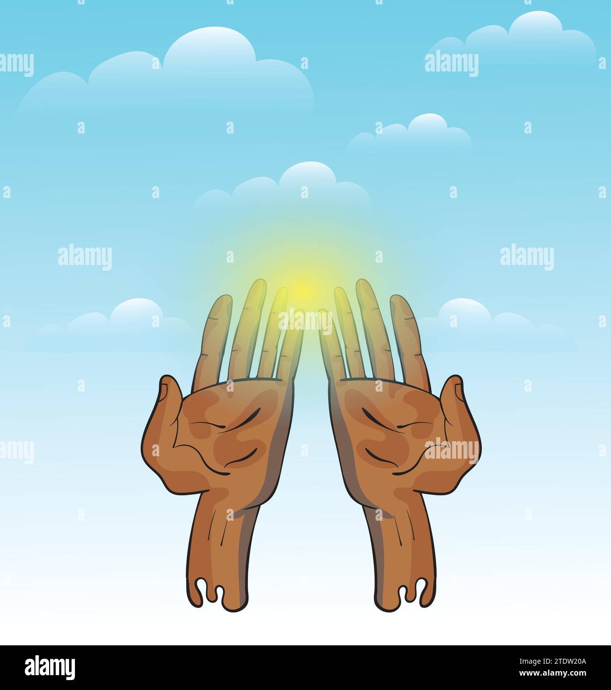 PALMO CON ILLUSTRAZIONE AD ALBERO Illustrazione Vettoriale