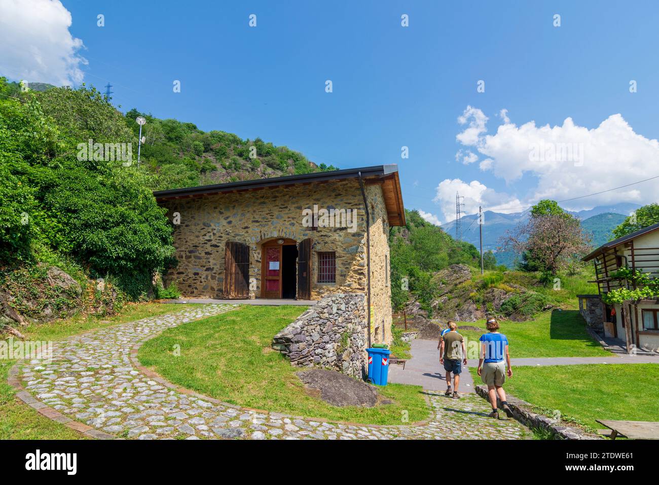 Capo di Ponte: Parco Archeologico Comunale di Seradina-Bedolina, museo, siti d'arte rupestre, disegni rupestri in Valcamonica (Valle Camonica) a Brescia, Foto Stock