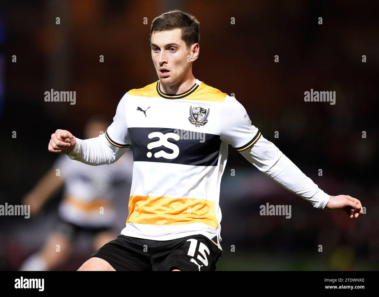 Burslem, Regno Unito. 19 dicembre 2023. Conor Grant di Port vale durante la partita di Carabao Cup a vale Park, Burslem. Il credito fotografico dovrebbe leggere: Andrew Yates/Sportimage Credit: Sportimage Ltd/Alamy Live News Foto Stock