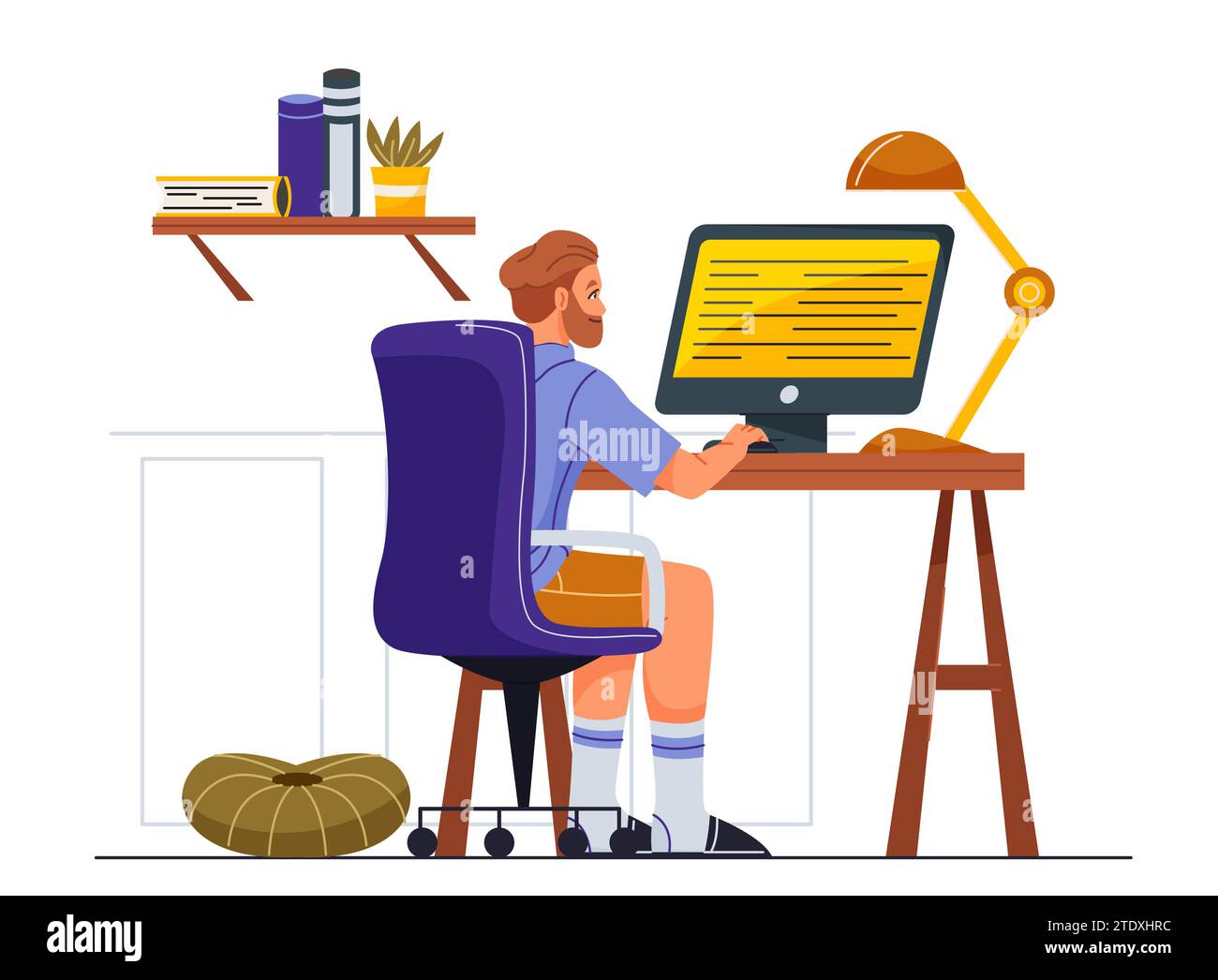 Persona che lavora online concetto vettoriale Illustrazione Vettoriale